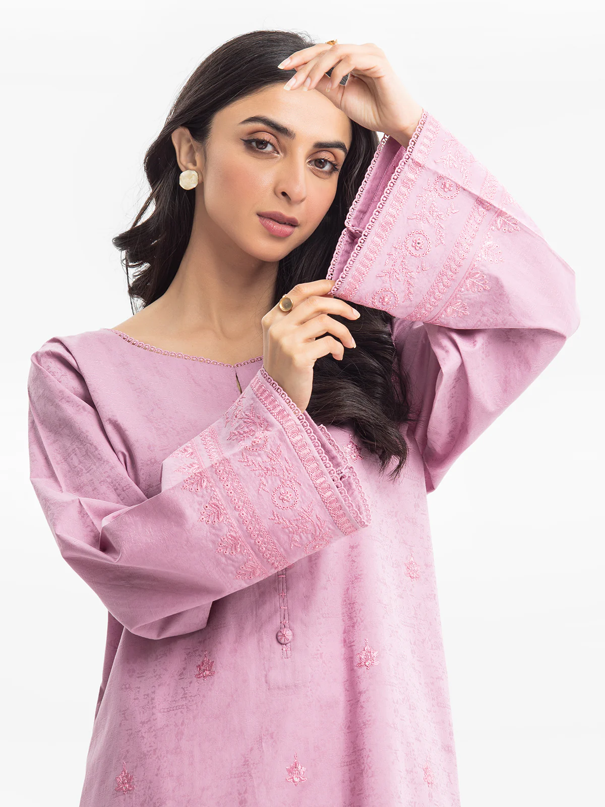 Pret Embroidered Dobby Shirt Trouser - EWTKE24-69658ST - Image 2