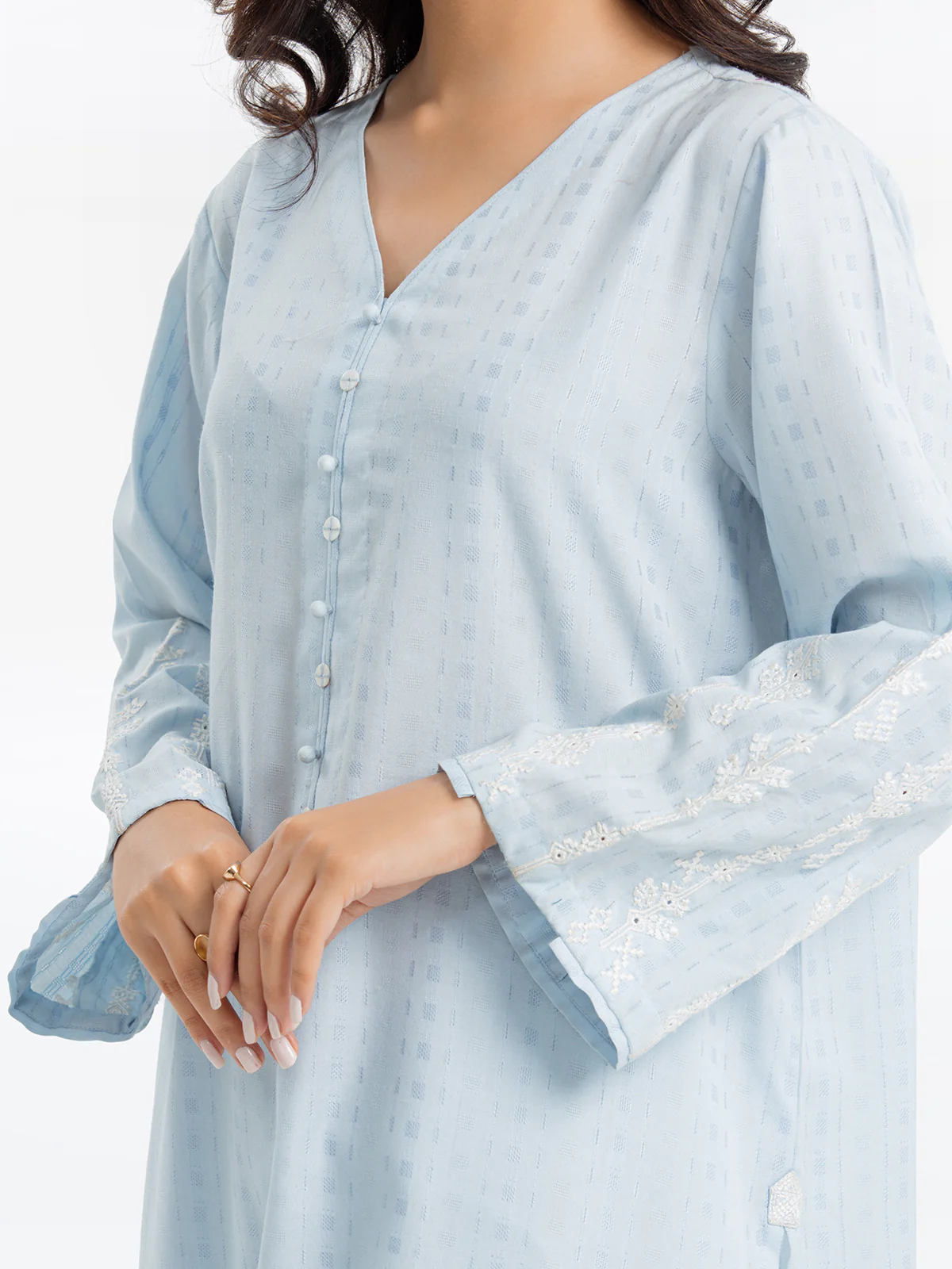 Pret Embroidered Dobby Shirt Trouser - EWTKE24-69659ST - Image 3