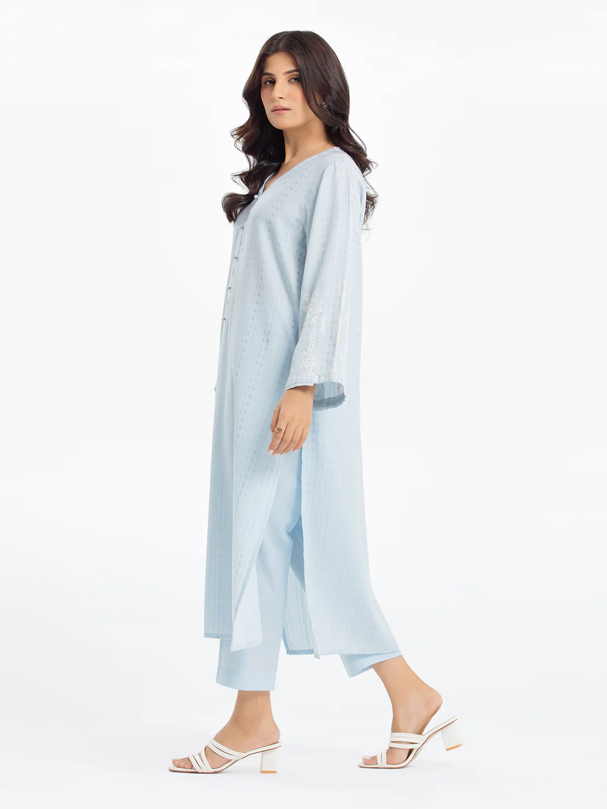 Pret Embroidered Dobby Shirt Trouser - EWTKE24-69659ST - Image 4