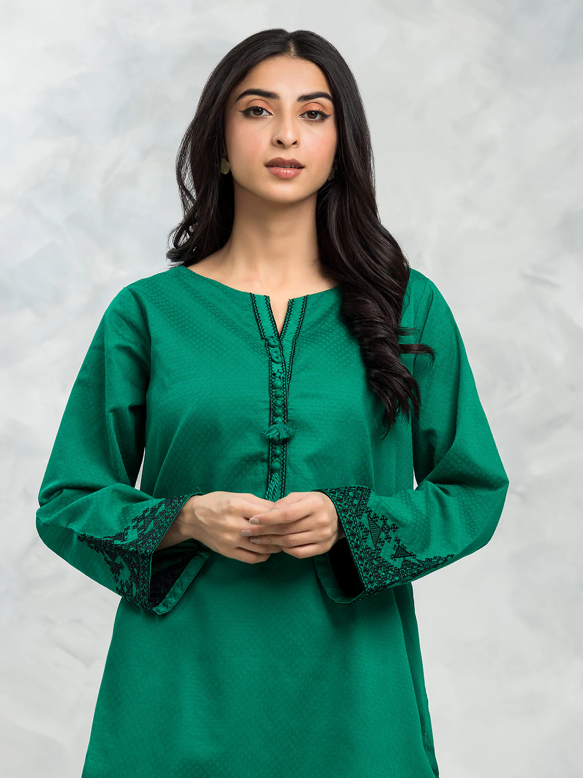 Pret Embroidered Dobby Shirt Trouser - EWTKE24-69660ST - Image 2