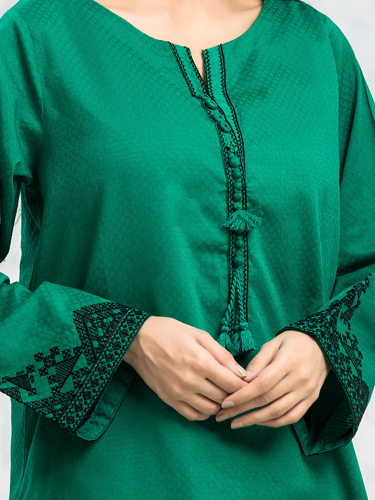 Pret Embroidered Dobby Shirt Trouser - EWTKE24-69660ST - Image 4