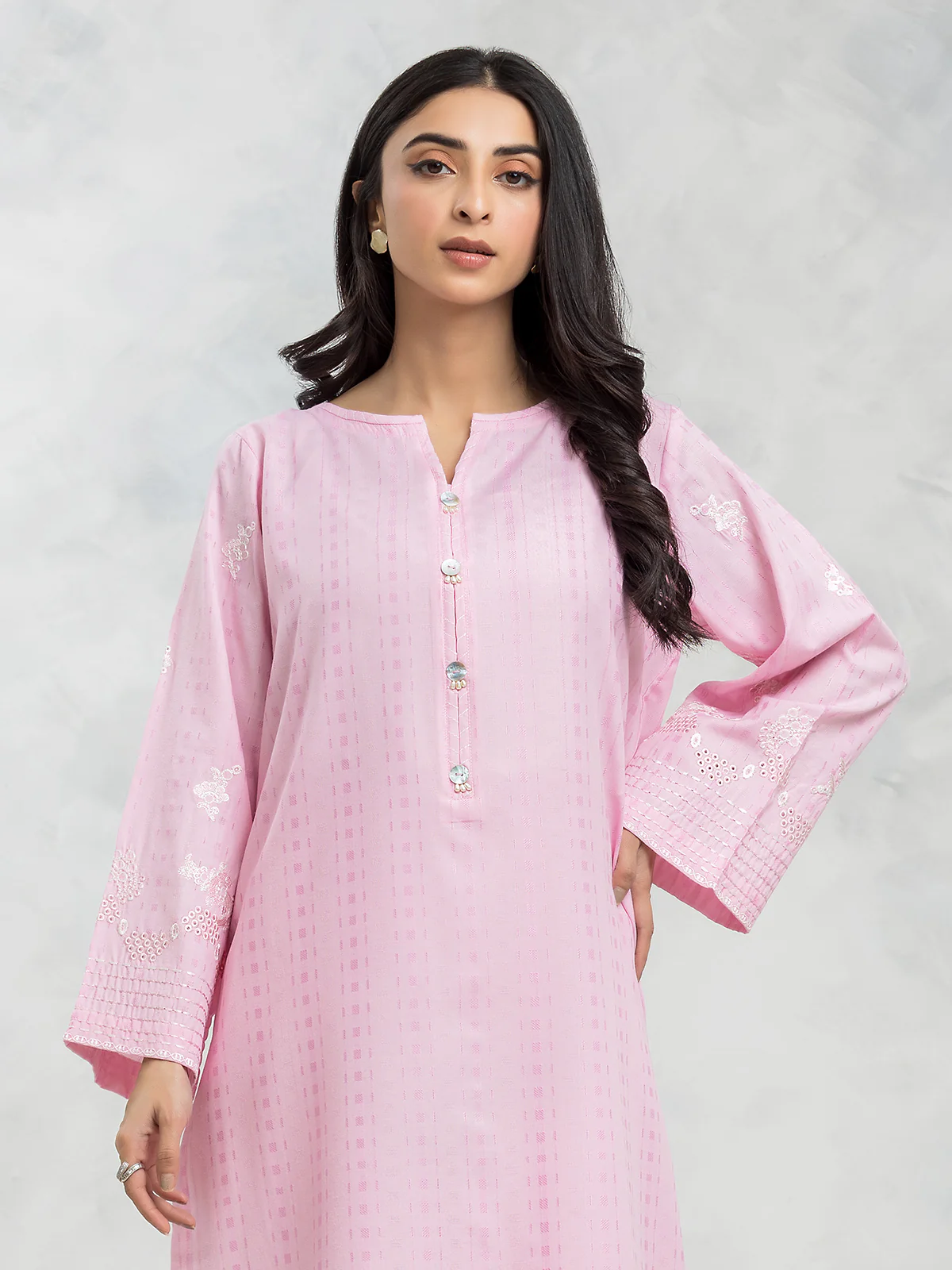 Pret Embroidered Dobby Shirt Trouser - EWTKE24-69671ST - Image 2