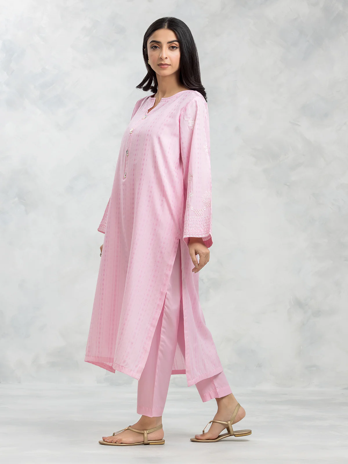 Pret Embroidered Dobby Shirt Trouser - EWTKE24-69671ST - Image 4