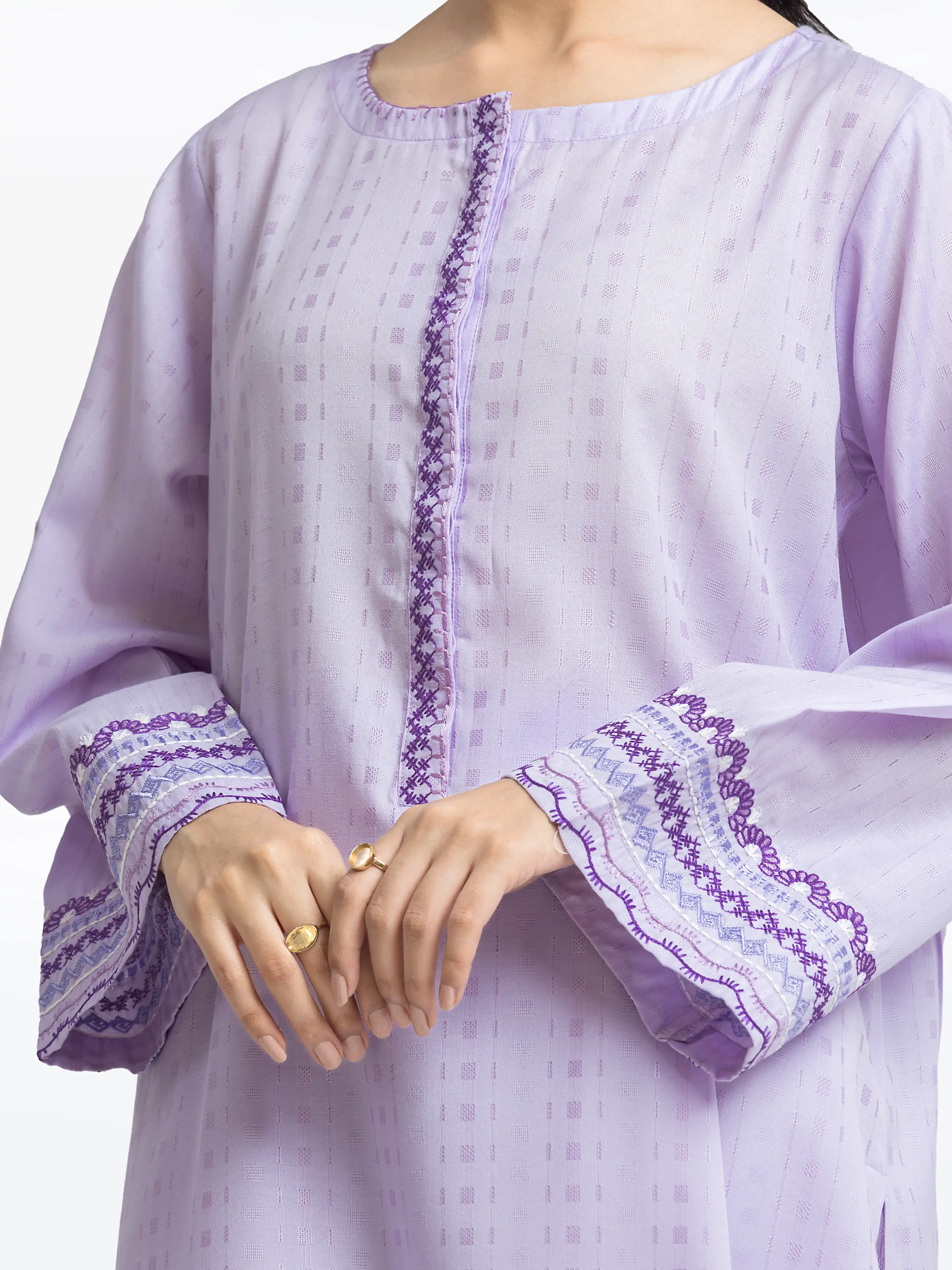 Pret Embroidered Dobby Shirt Trouser - EWTKE24-69678ST - Image 3