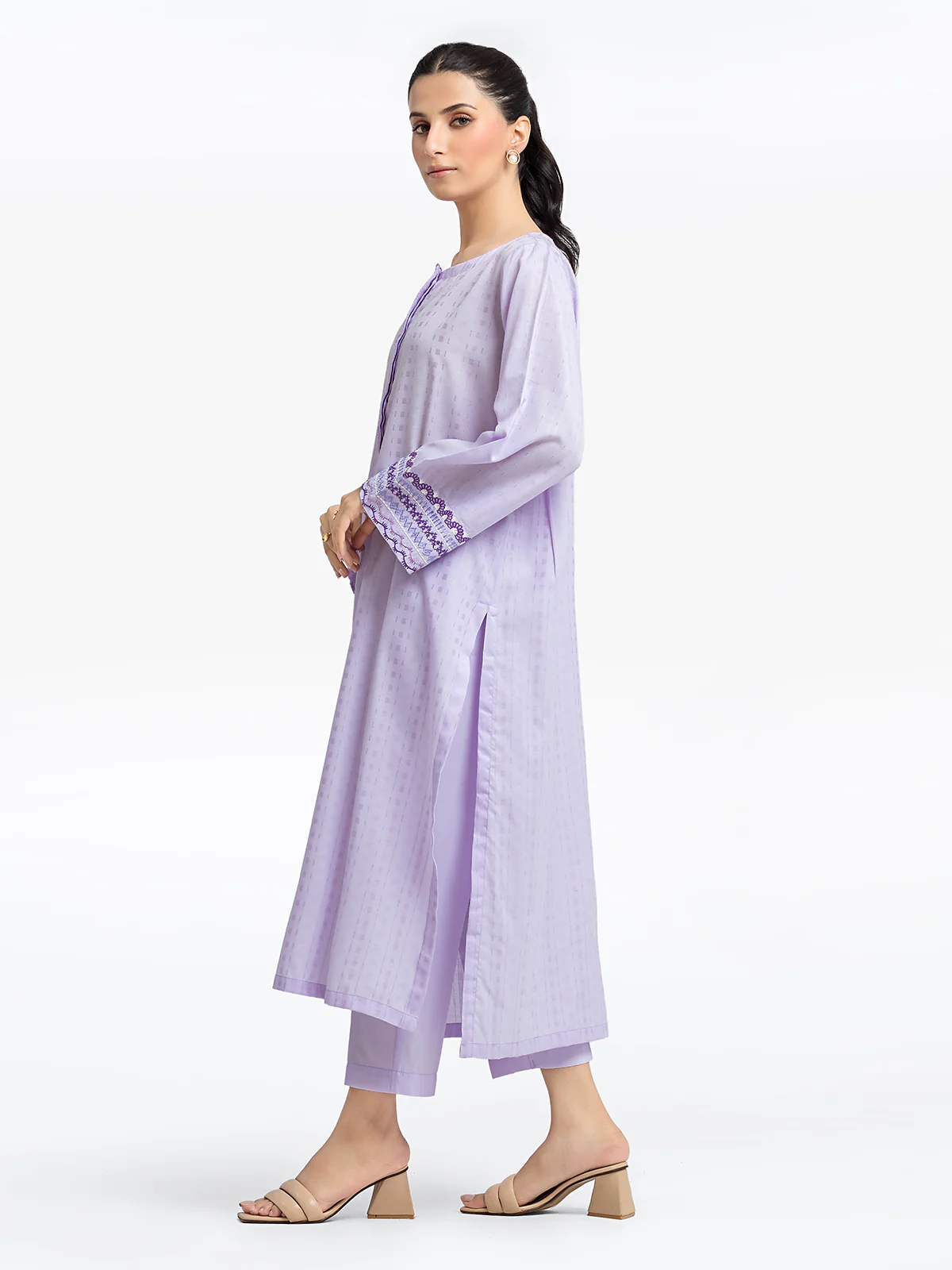 Pret Embroidered Dobby Shirt Trouser - EWTKE24-69678ST - Image 4