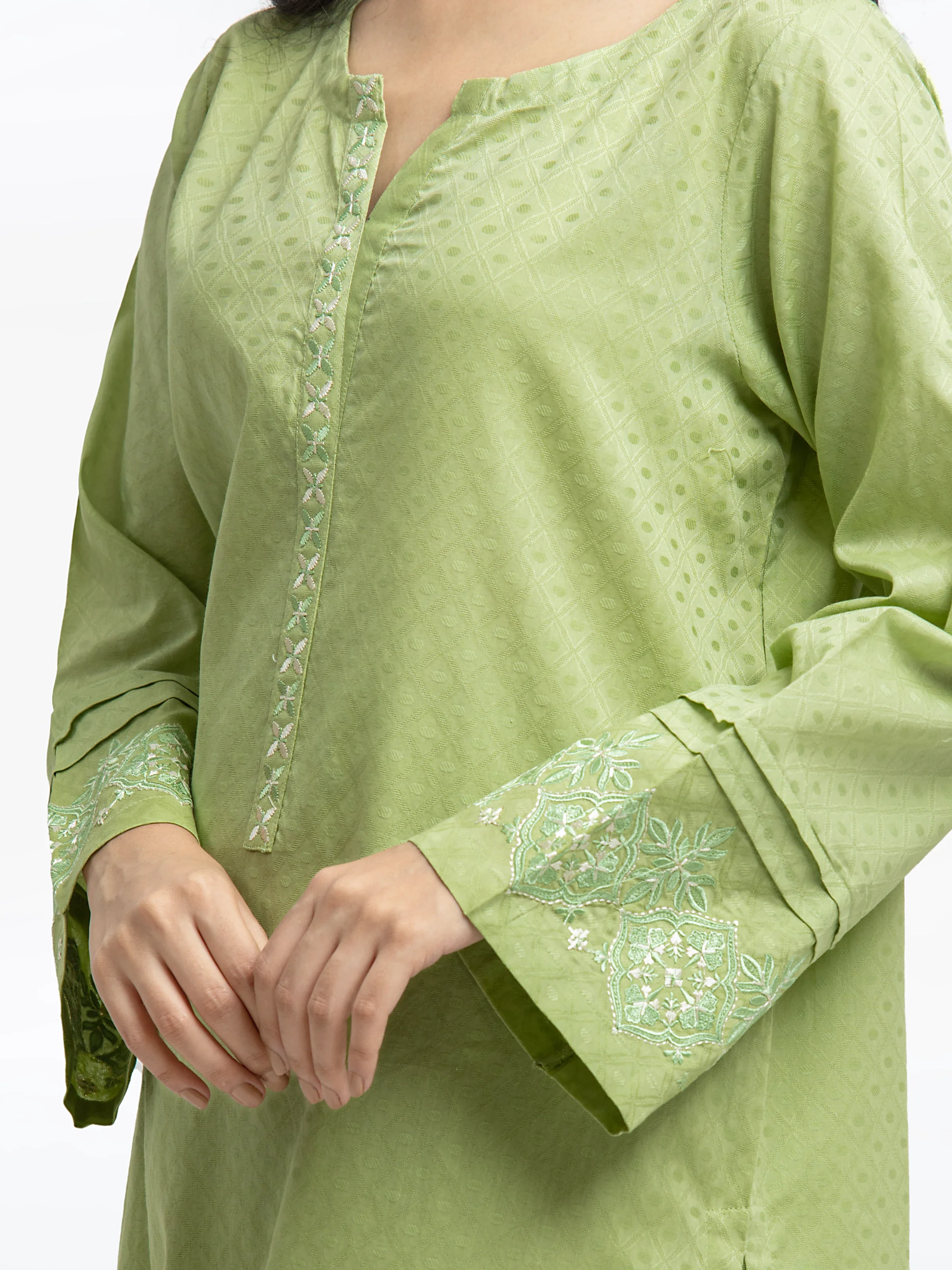Pret Embroidered Dobby Shirt Trouser - EWTKE24-69683ST - Image 3