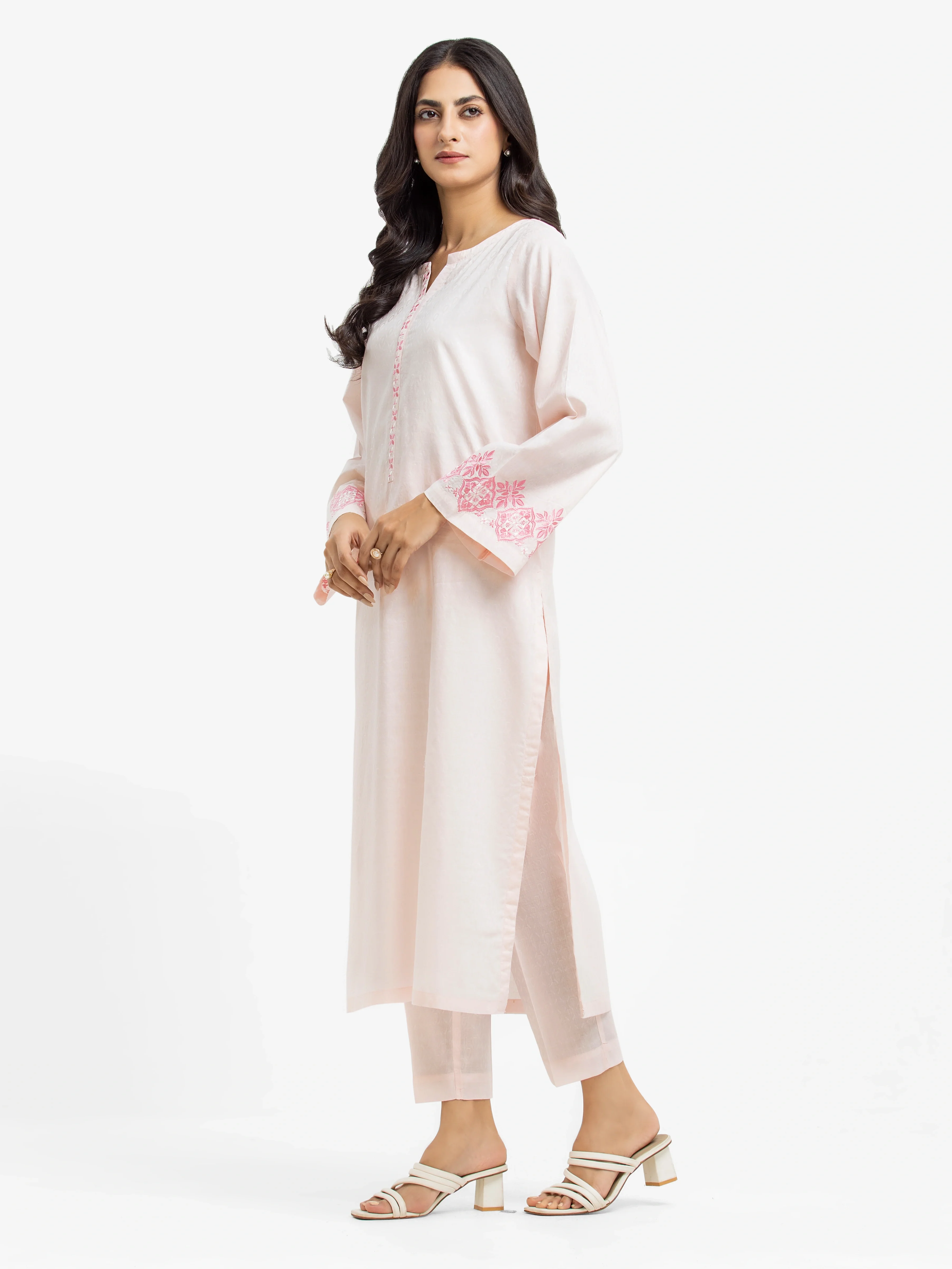 Pret Embroidered Dobby Shirt Trouser - EWTKE24-69684ST - Image 4