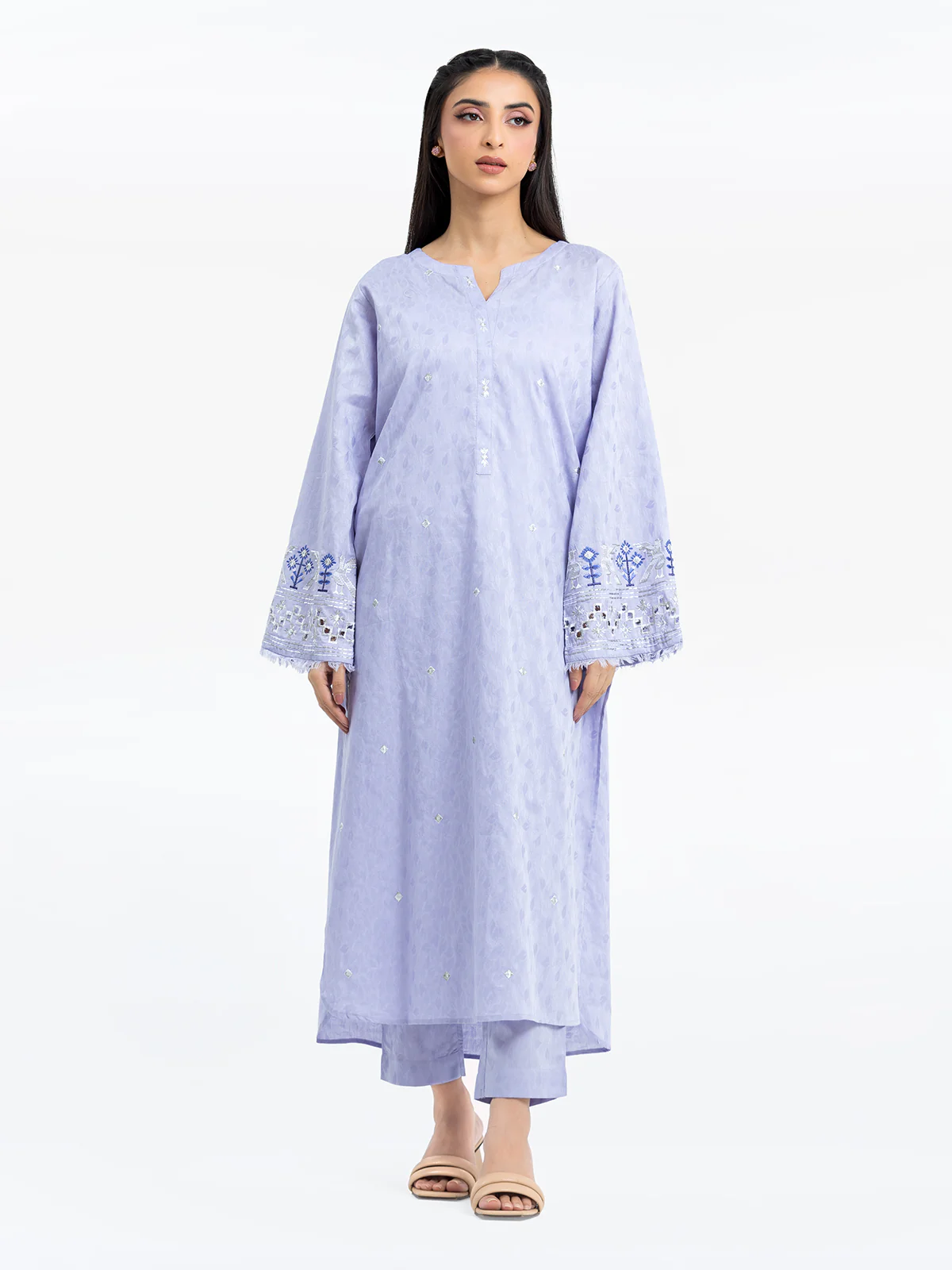 Pret Embroidered Dobby Shirt Trouser - EWTKE24-69692ST - Image 2
