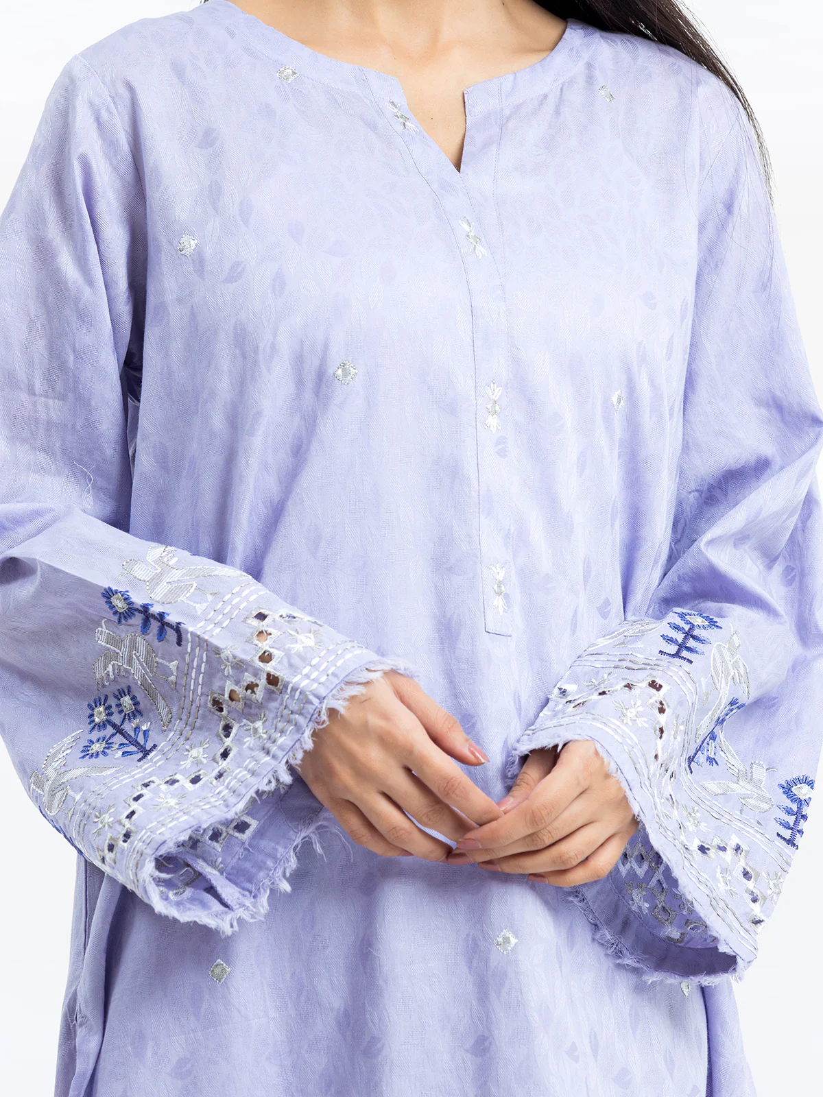 Pret Embroidered Dobby Shirt Trouser - EWTKE24-69692ST - Image 3