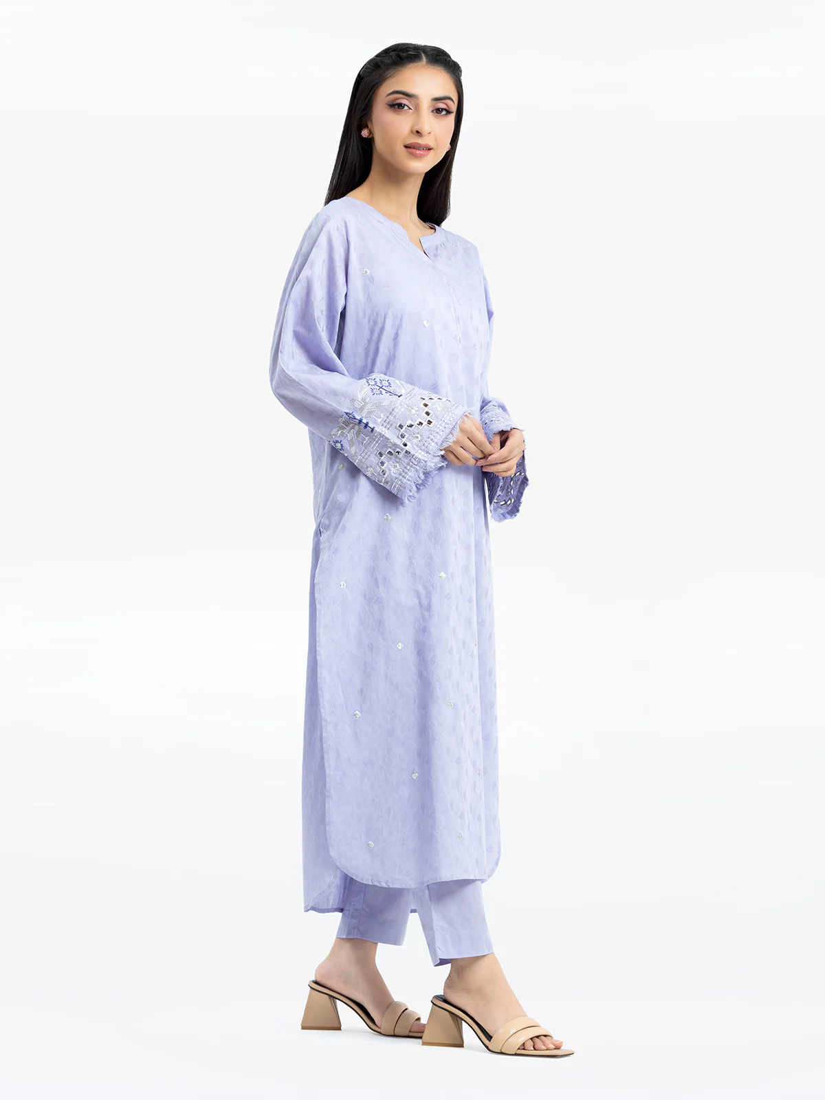 Pret Embroidered Dobby Shirt Trouser - EWTKE24-69692ST - Image 4
