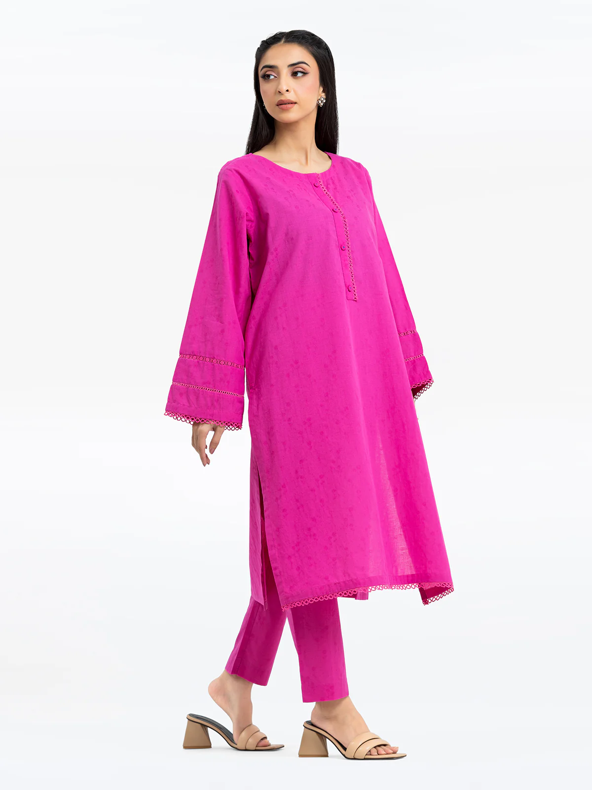 Pret Embroidered Dobby Shirt Trouser - EWTKE24-69696ST - Image 5