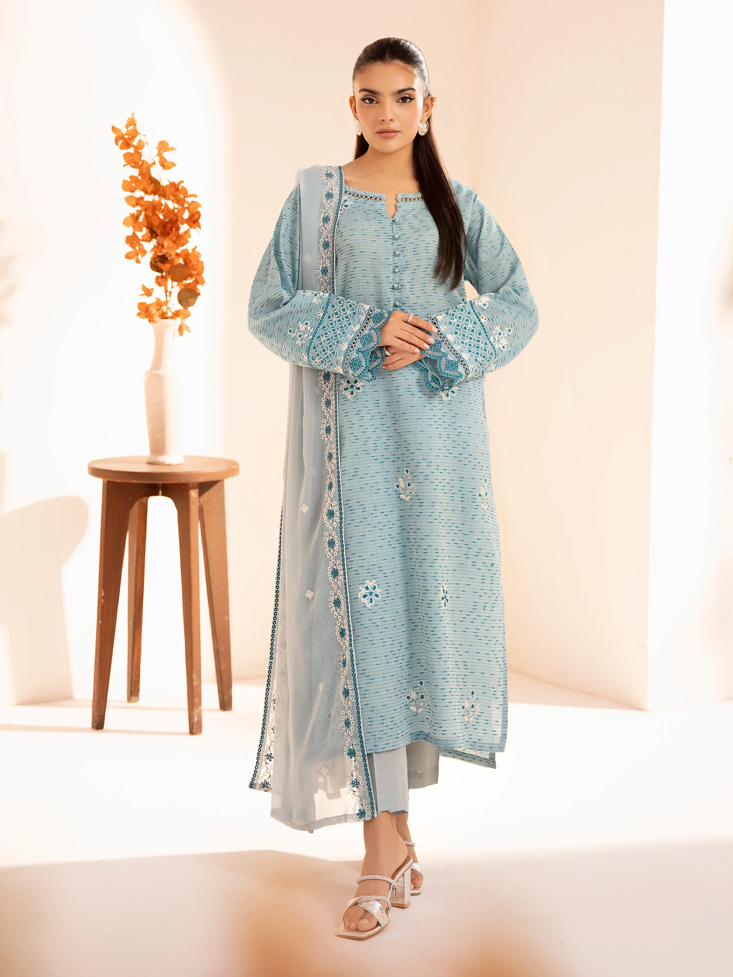 Pret Embroidered Dobby Shirt Trouser - EWTKE24-80324ST