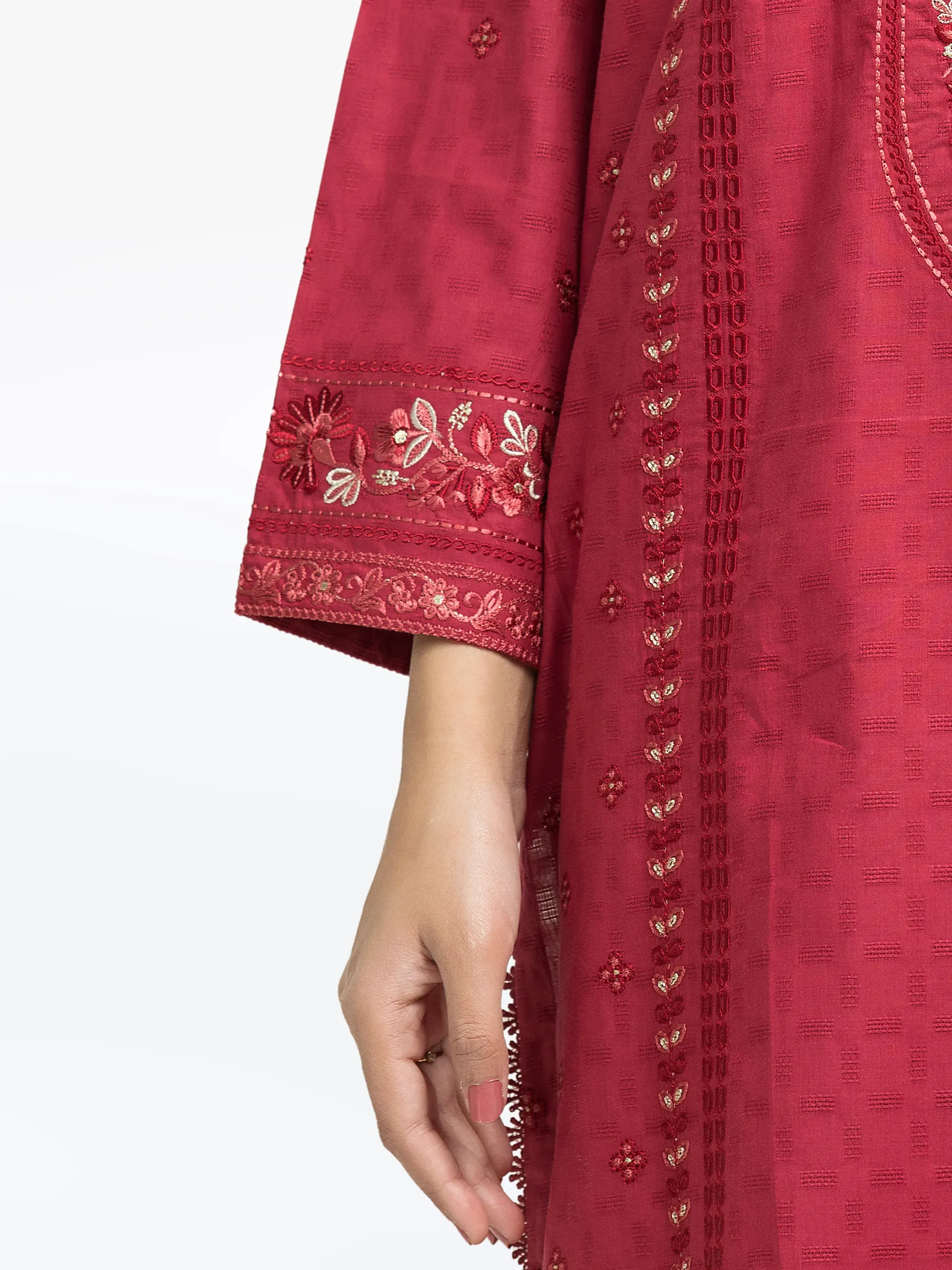 Pret Embroidered Dobby Shirt Trouser - EWTKE24-81341ST - Image 3
