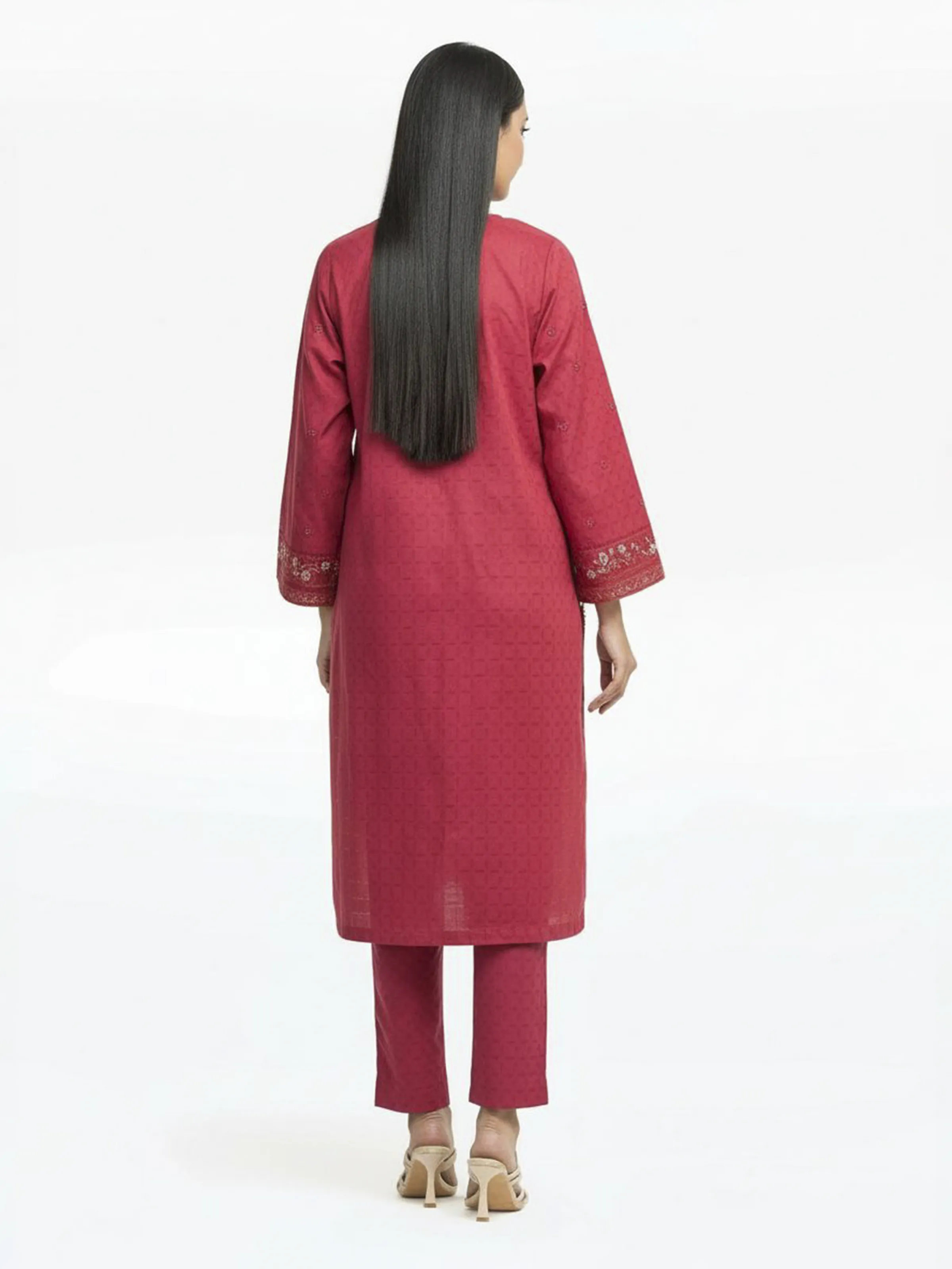 Pret Embroidered Dobby Shirt Trouser - EWTKE24-81341ST - Image 4
