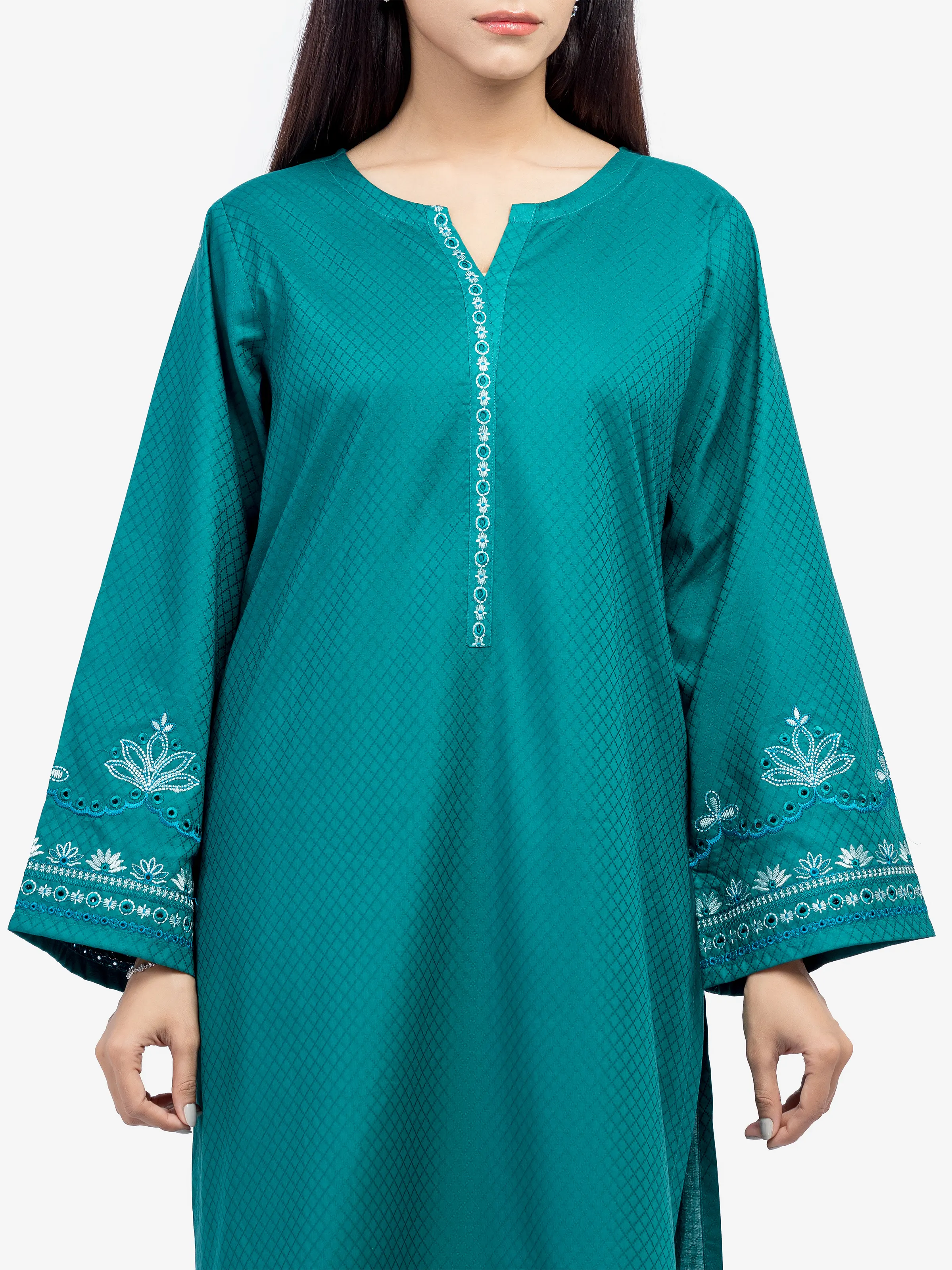 Pret Embroidered Dobby Shirt Trouser - EWTKE24-81447ST - Image 2