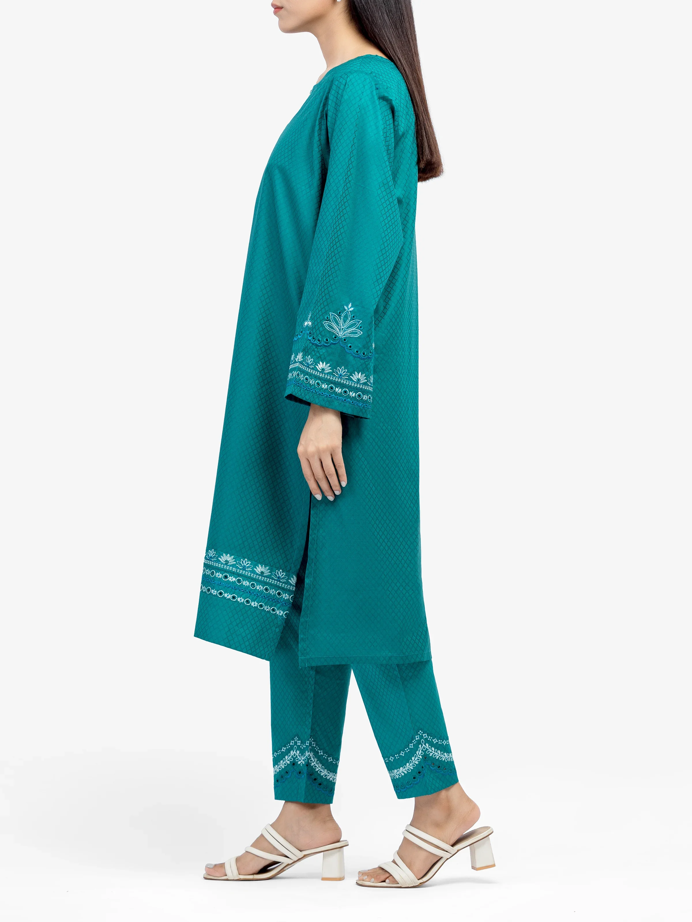 Pret Embroidered Dobby Shirt Trouser - EWTKE24-81447ST - Image 4