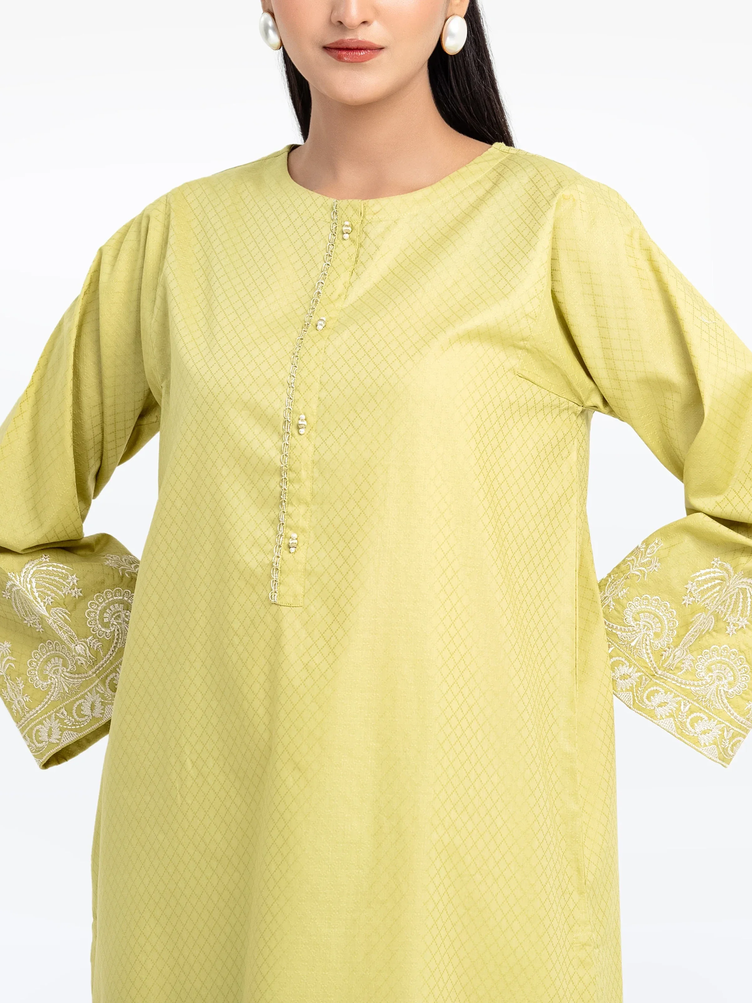 Pret Embroidered Dobby Shirt Trouser - EWTKE24-81448ST - Image 2