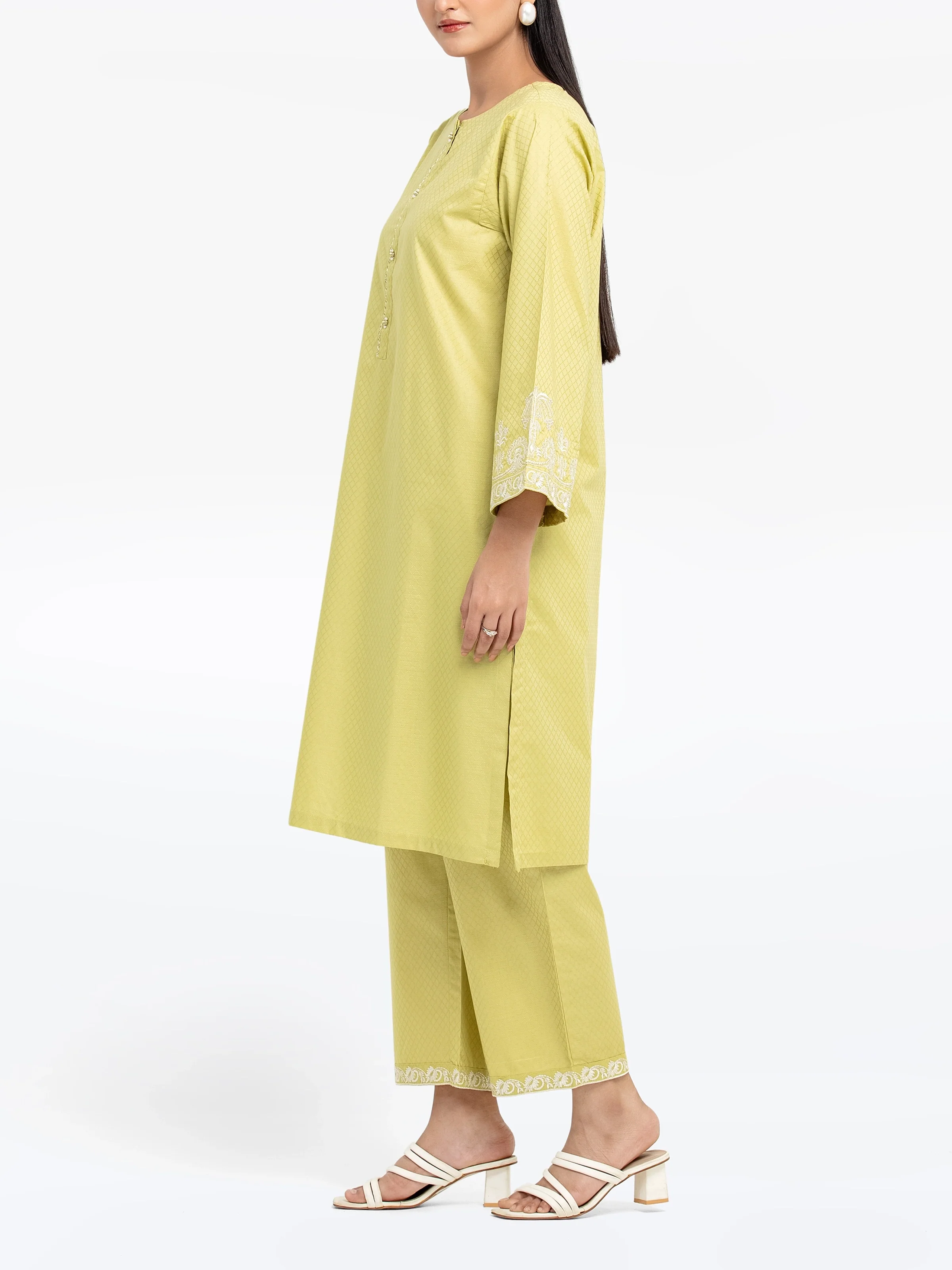 Pret Embroidered Dobby Shirt Trouser - EWTKE24-81448ST - Image 5