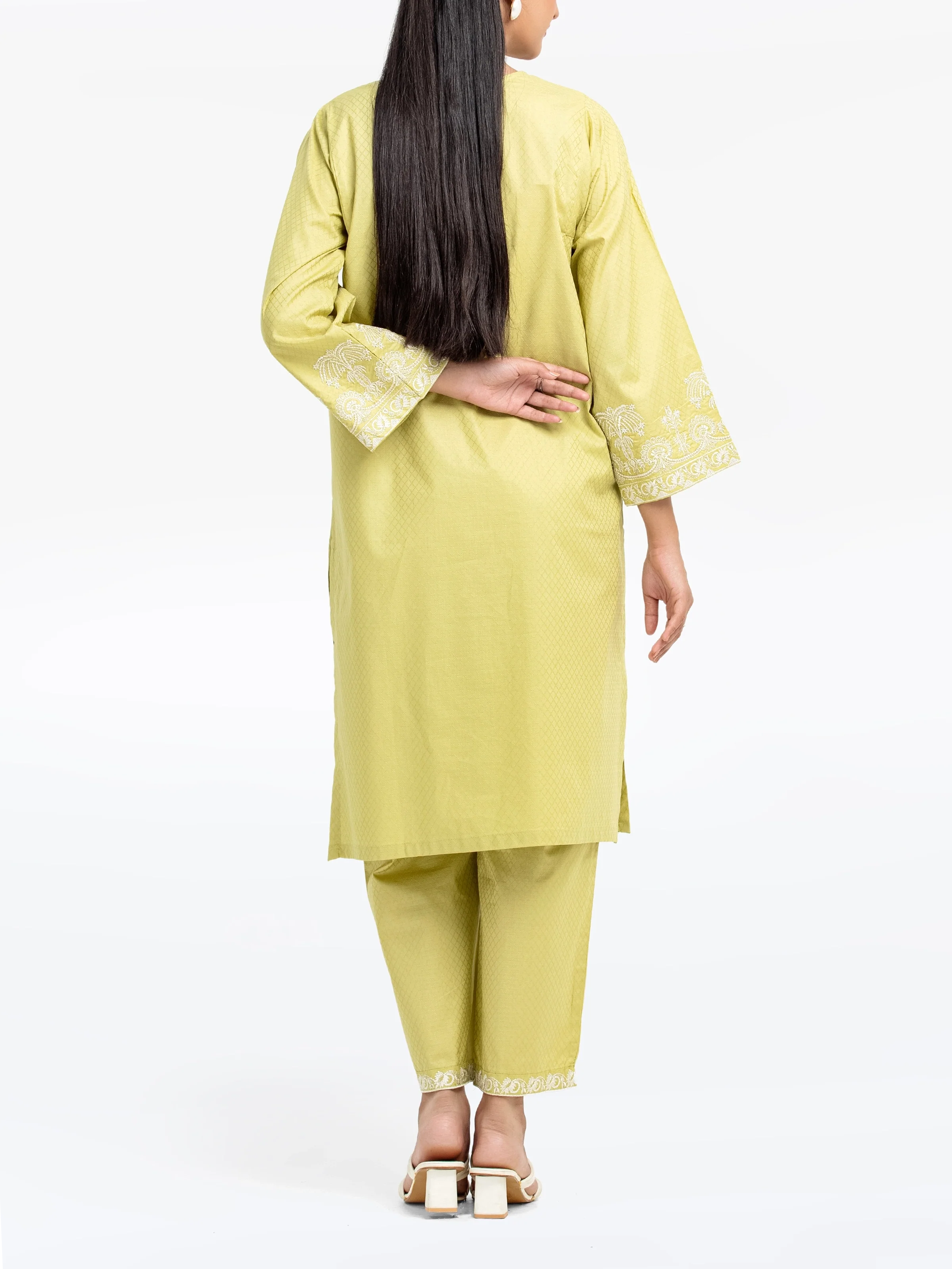 Pret Embroidered Dobby Shirt Trouser - EWTKE24-81448ST - Image 6