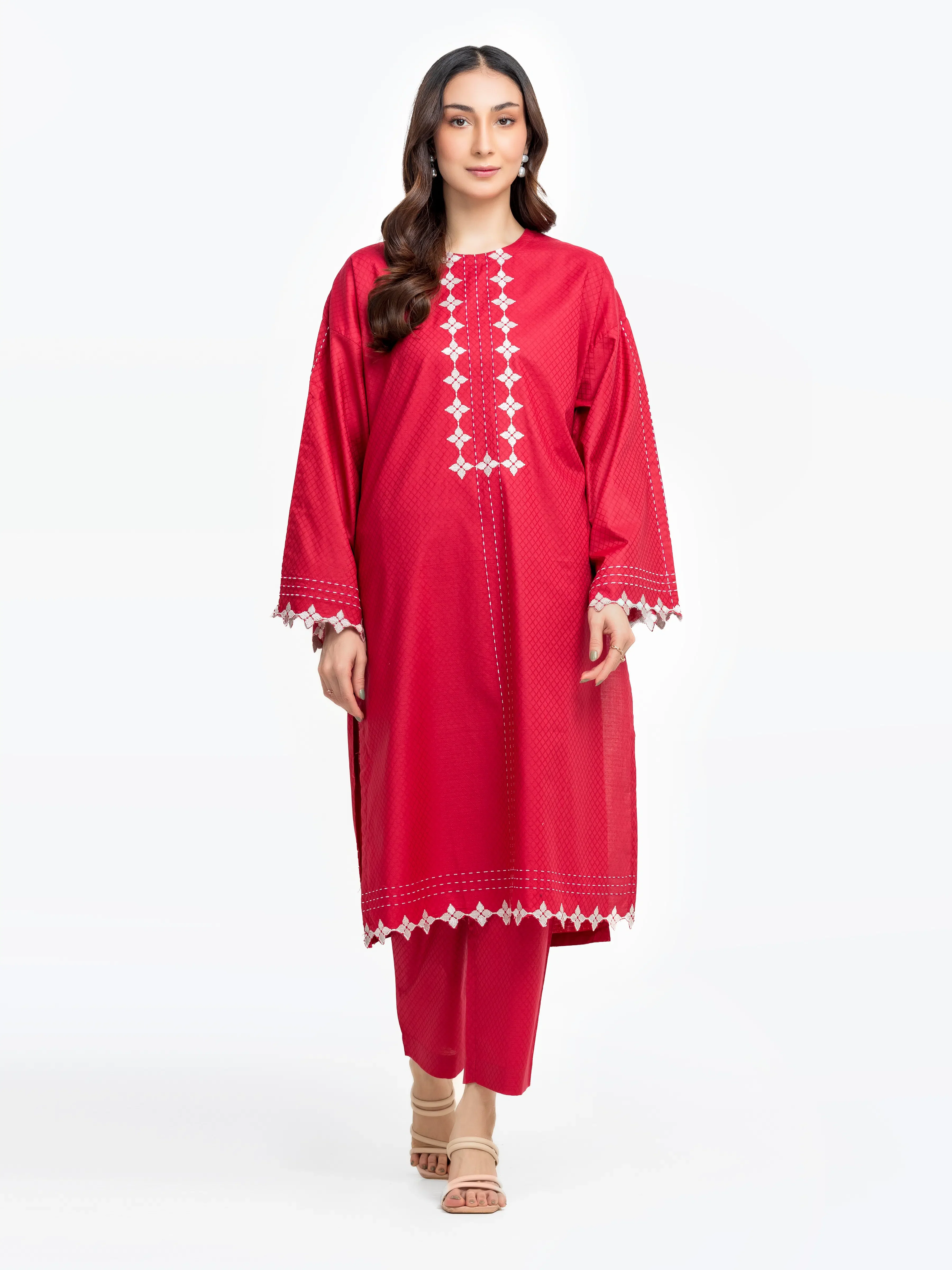 Pret Embroidered Dobby Shirt Trouser - EWTKE24-81451ST - Image 2