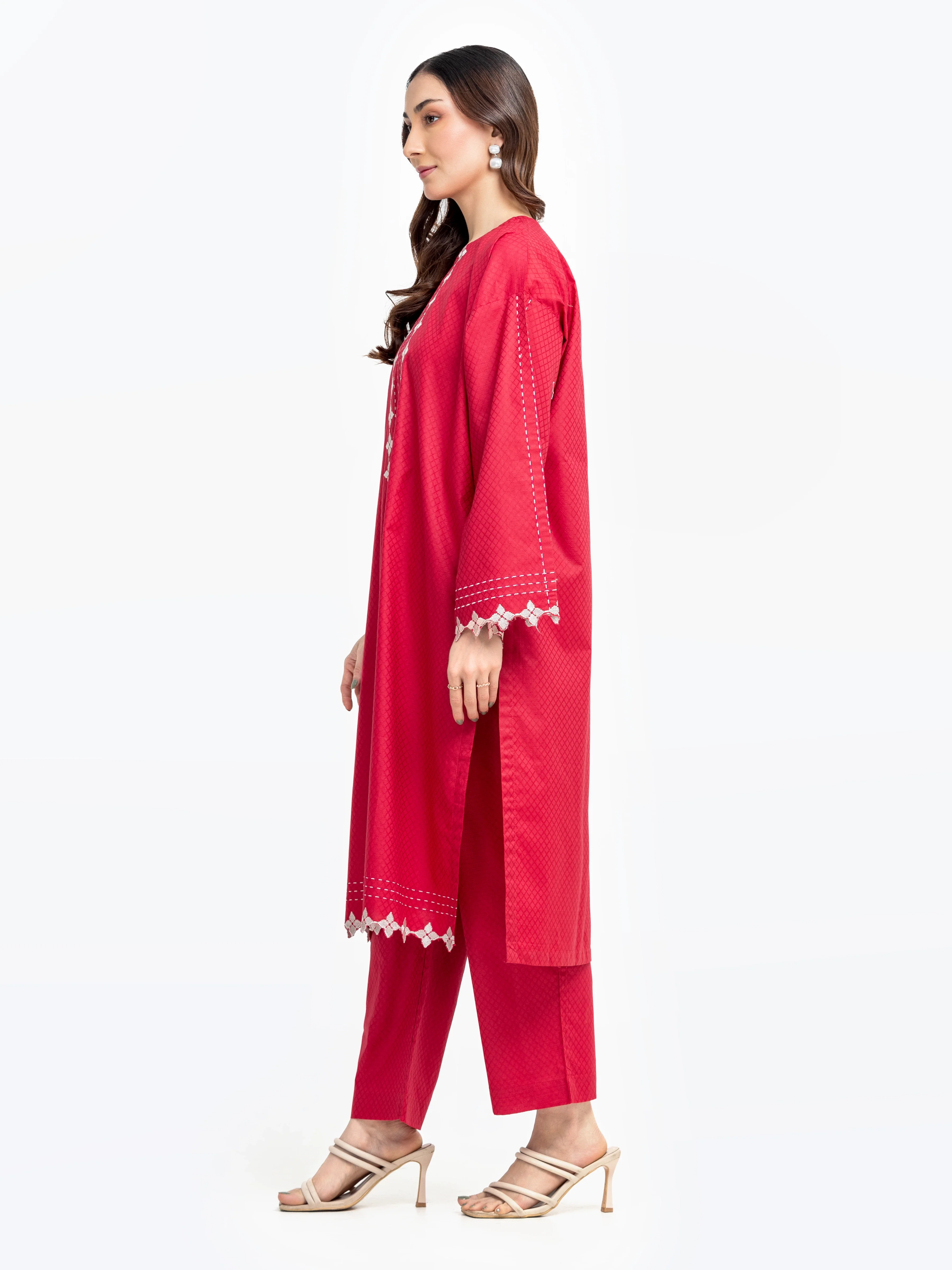 Pret Embroidered Dobby Shirt Trouser - EWTKE24-81451ST - Image 5