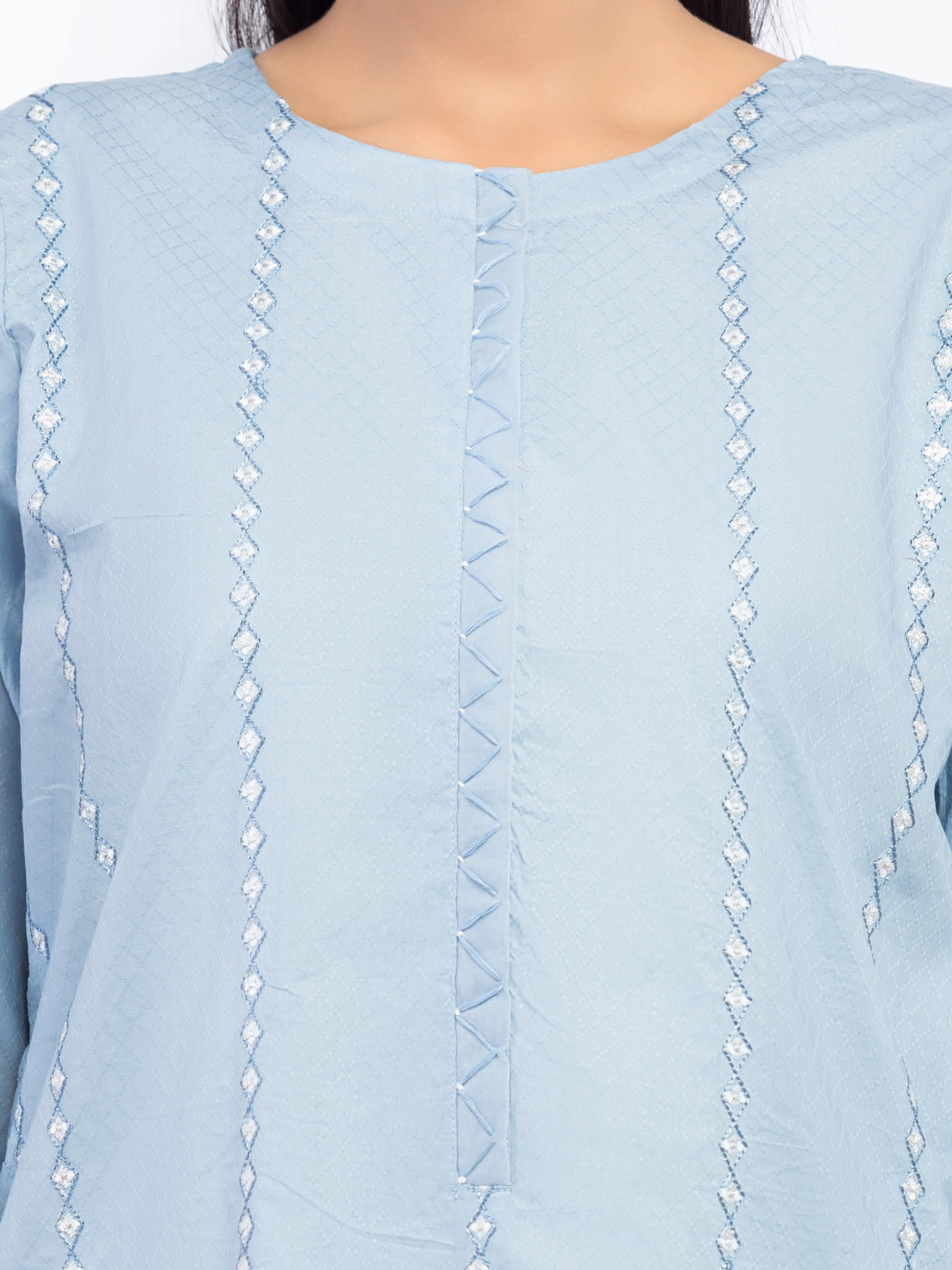 Pret Embroidered Dobby Shirt Trouser - EWTKE24-81452ST - Image 3
