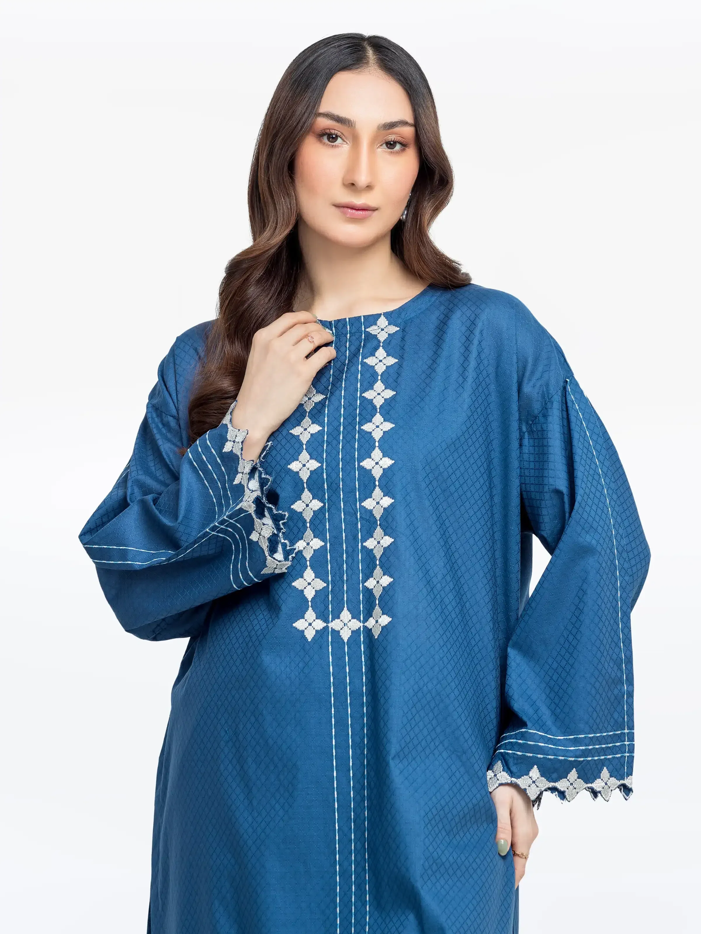 Pret Embroidered Dobby Shirt Trouser - EWTKE24-81454ST