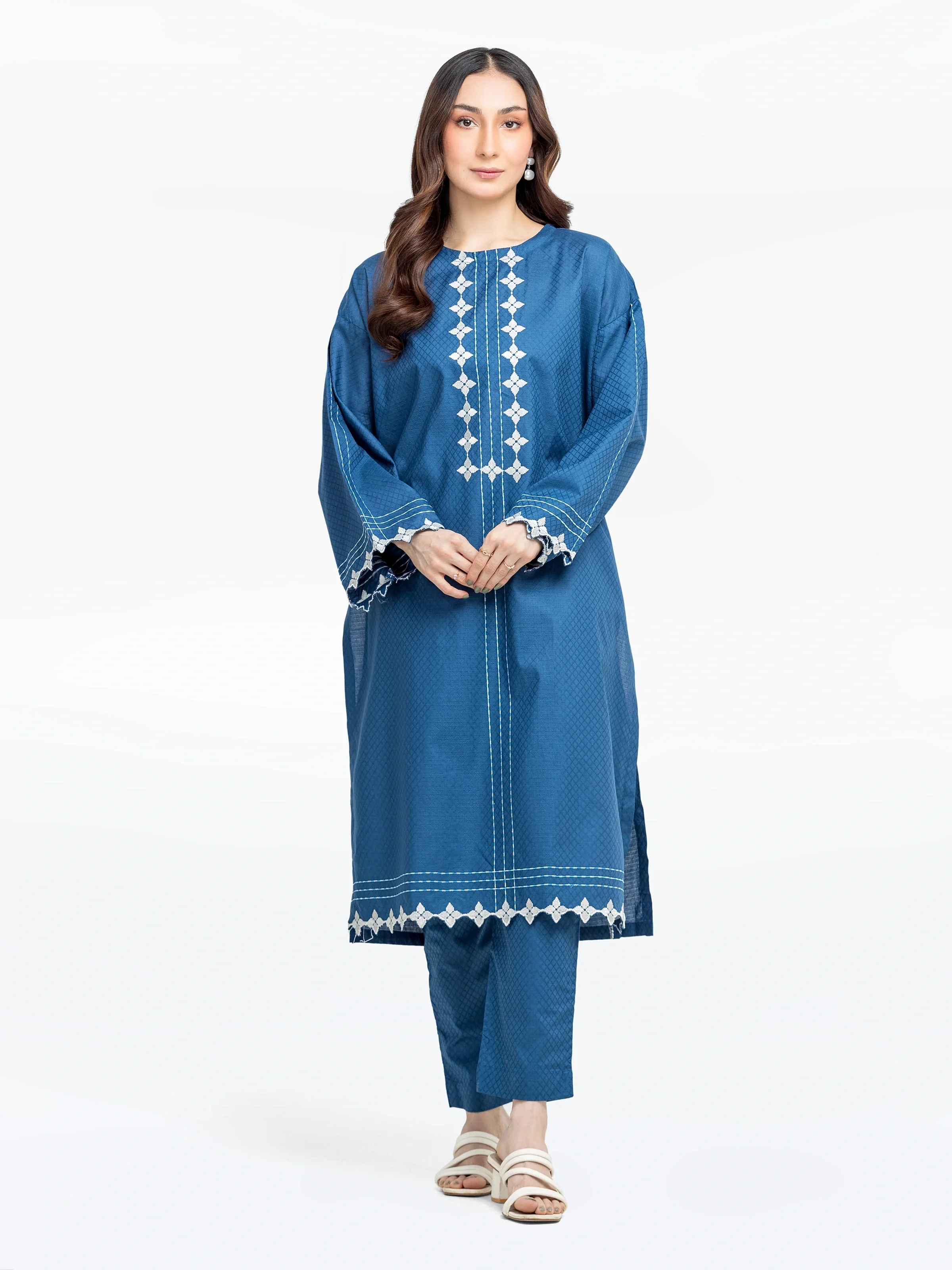Pret Embroidered Dobby Shirt Trouser - EWTKE24-81454ST - Image 2