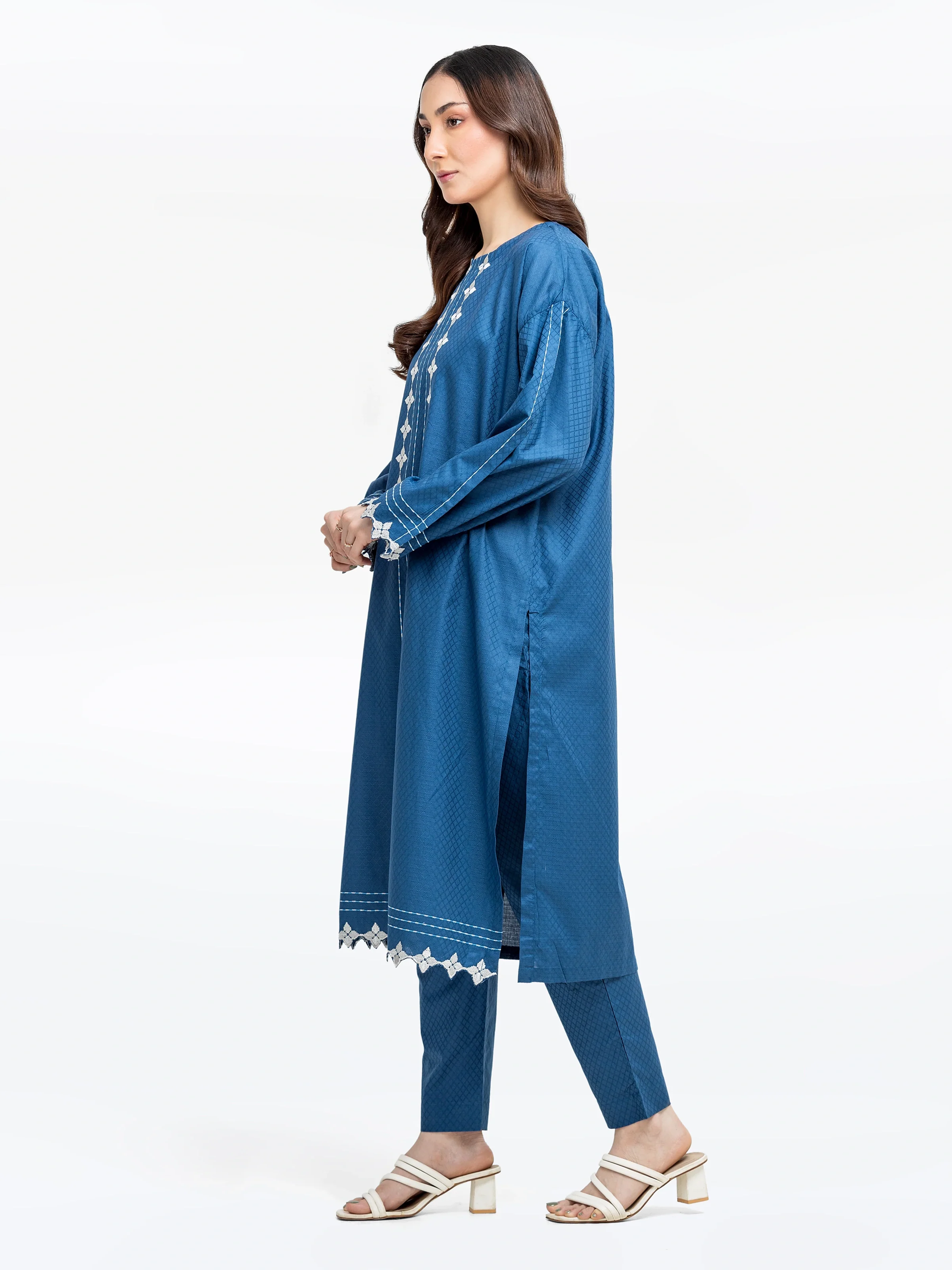 Pret Embroidered Dobby Shirt Trouser - EWTKE24-81454ST - Image 5