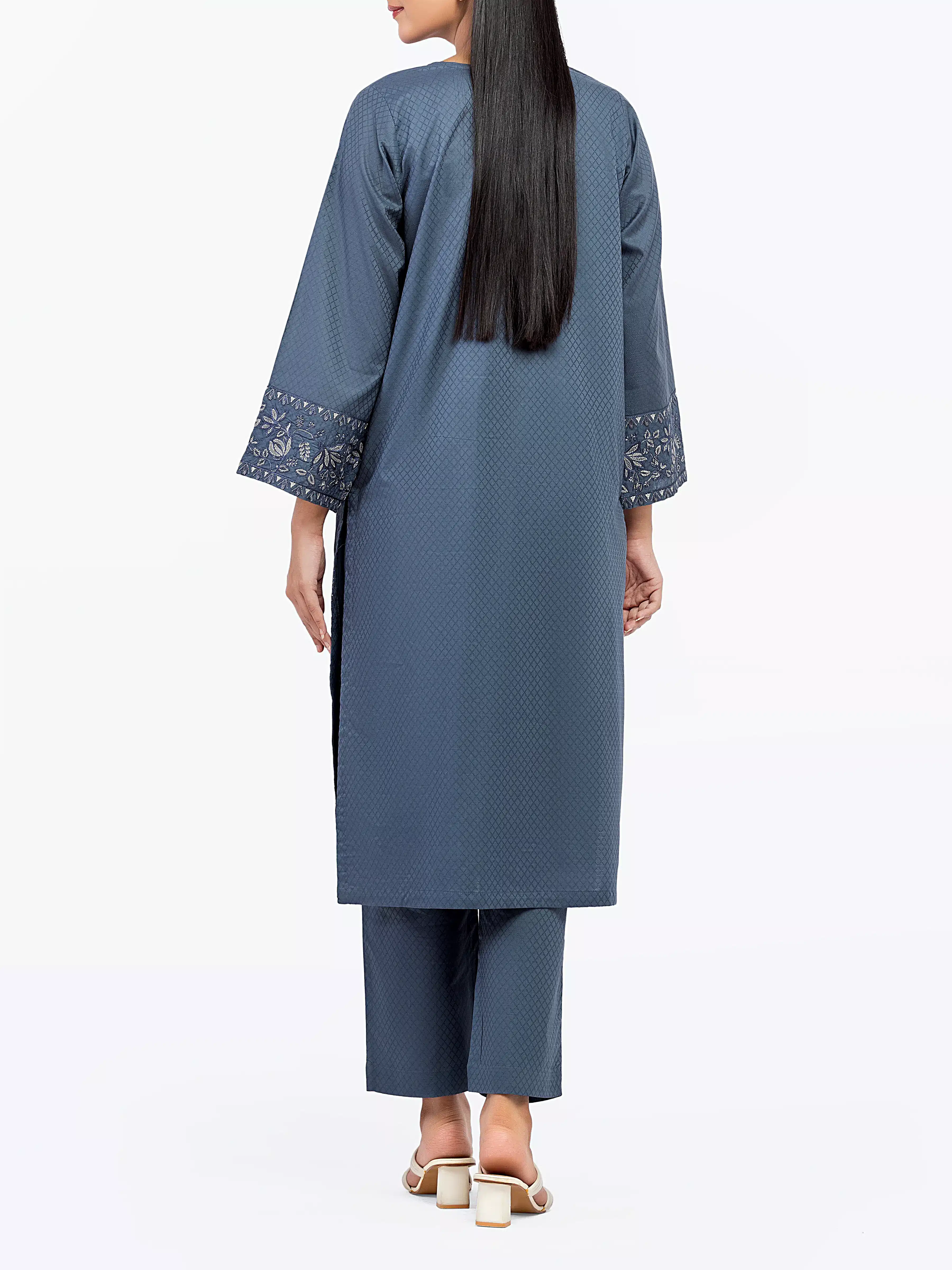 Pret Embroidered Dobby Shirt Trouser - EWTKE5-81443ST - Image 5