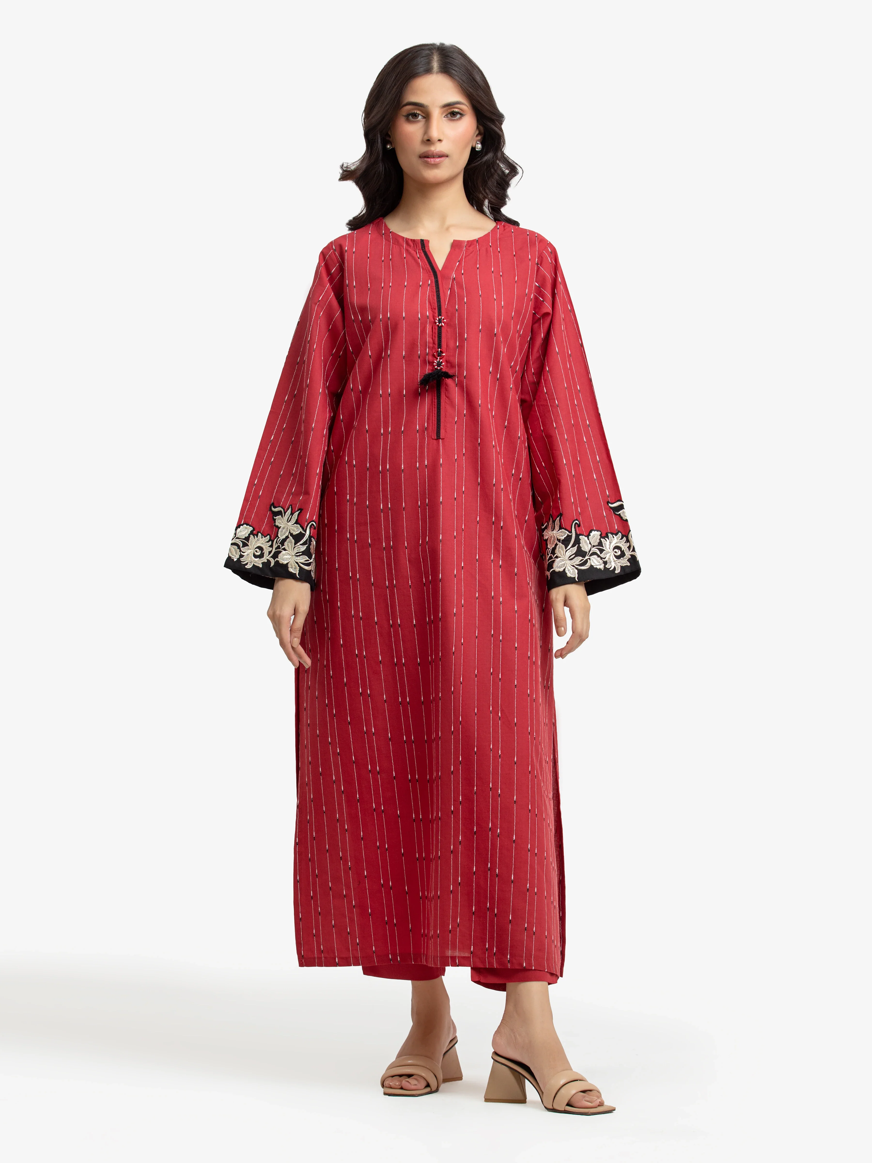 Pret Embroidered Jacquard Shirt Trouser - EWTKE24-69702ST - Image 2