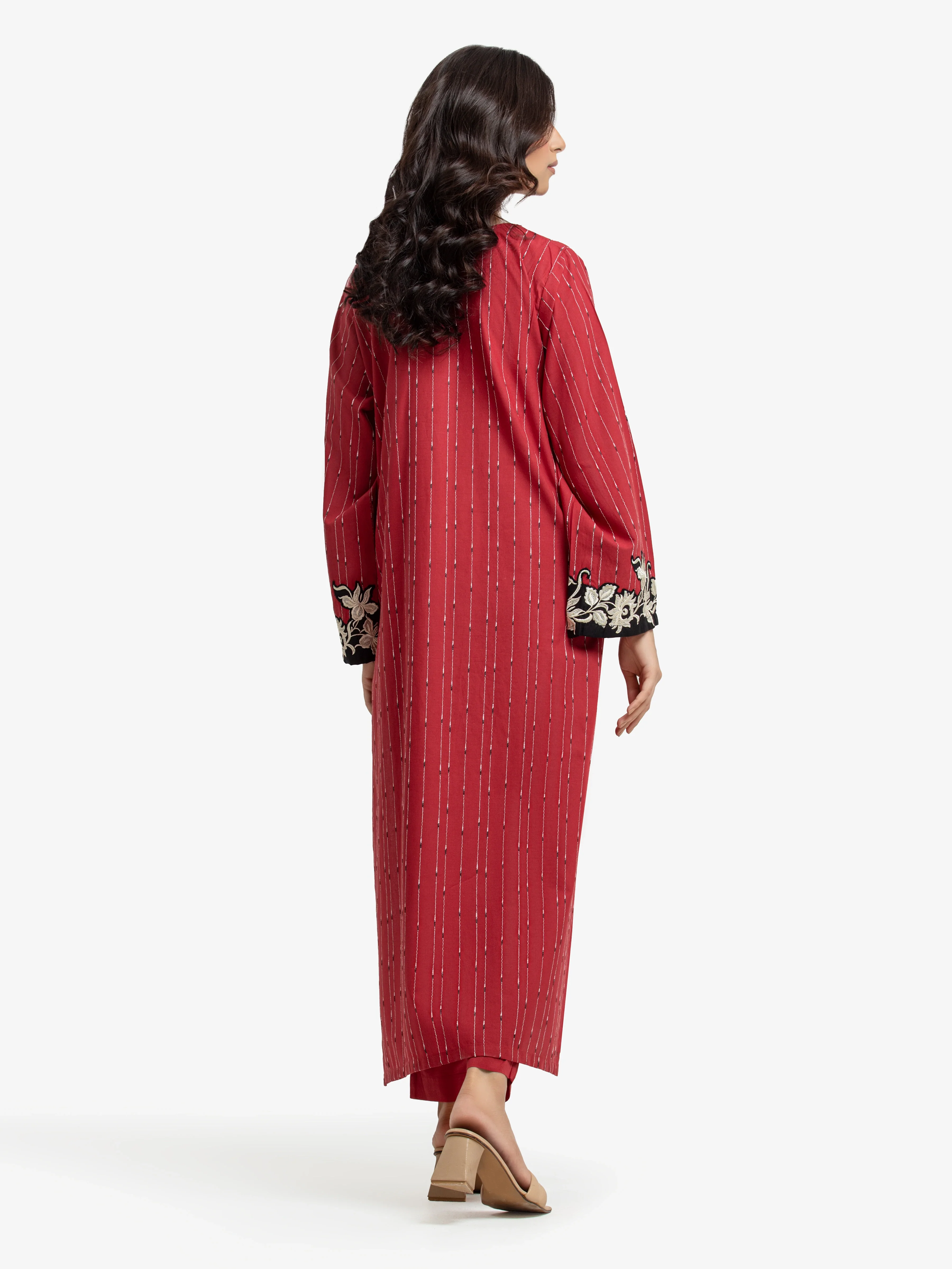 Pret Embroidered Jacquard Shirt Trouser - EWTKE24-69702ST - Image 5