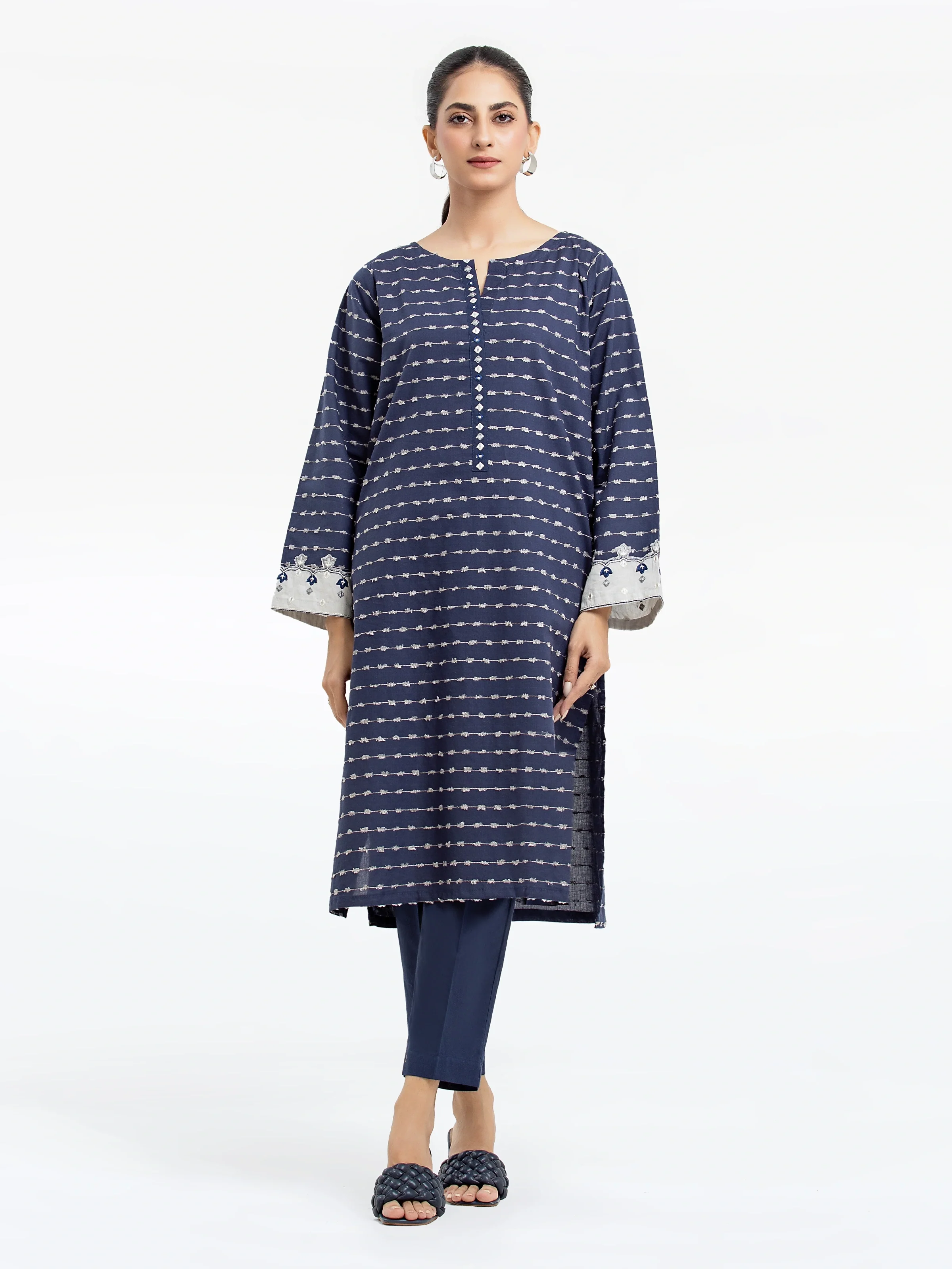 Pret Embroidered Jacquard Shirt Trouser - EWTKE24-69711ST - Image 2