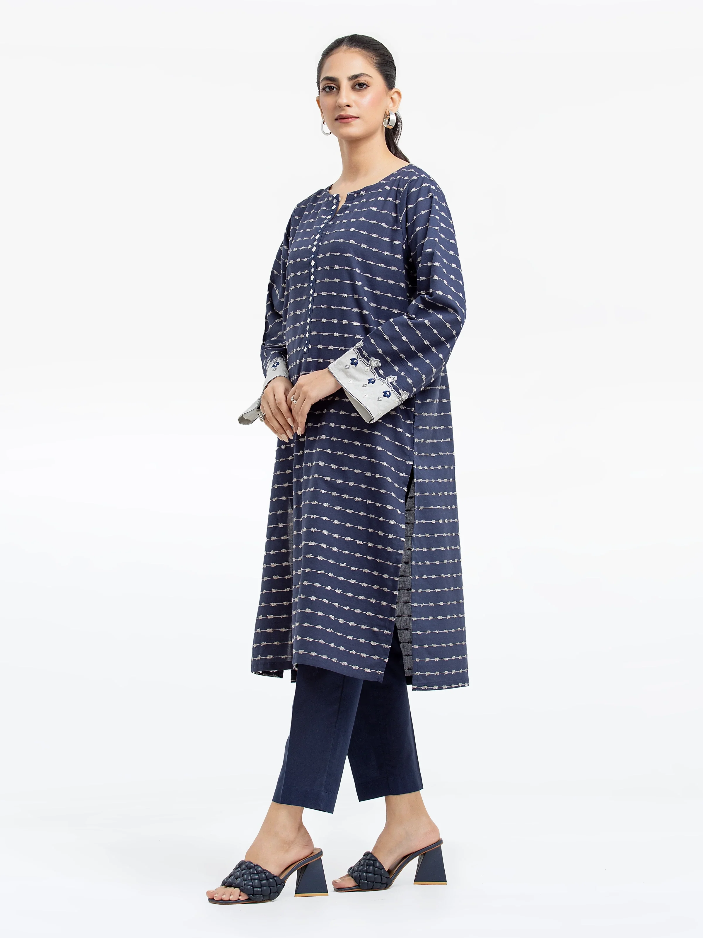 Pret Embroidered Jacquard Shirt Trouser - EWTKE24-69711ST - Image 4
