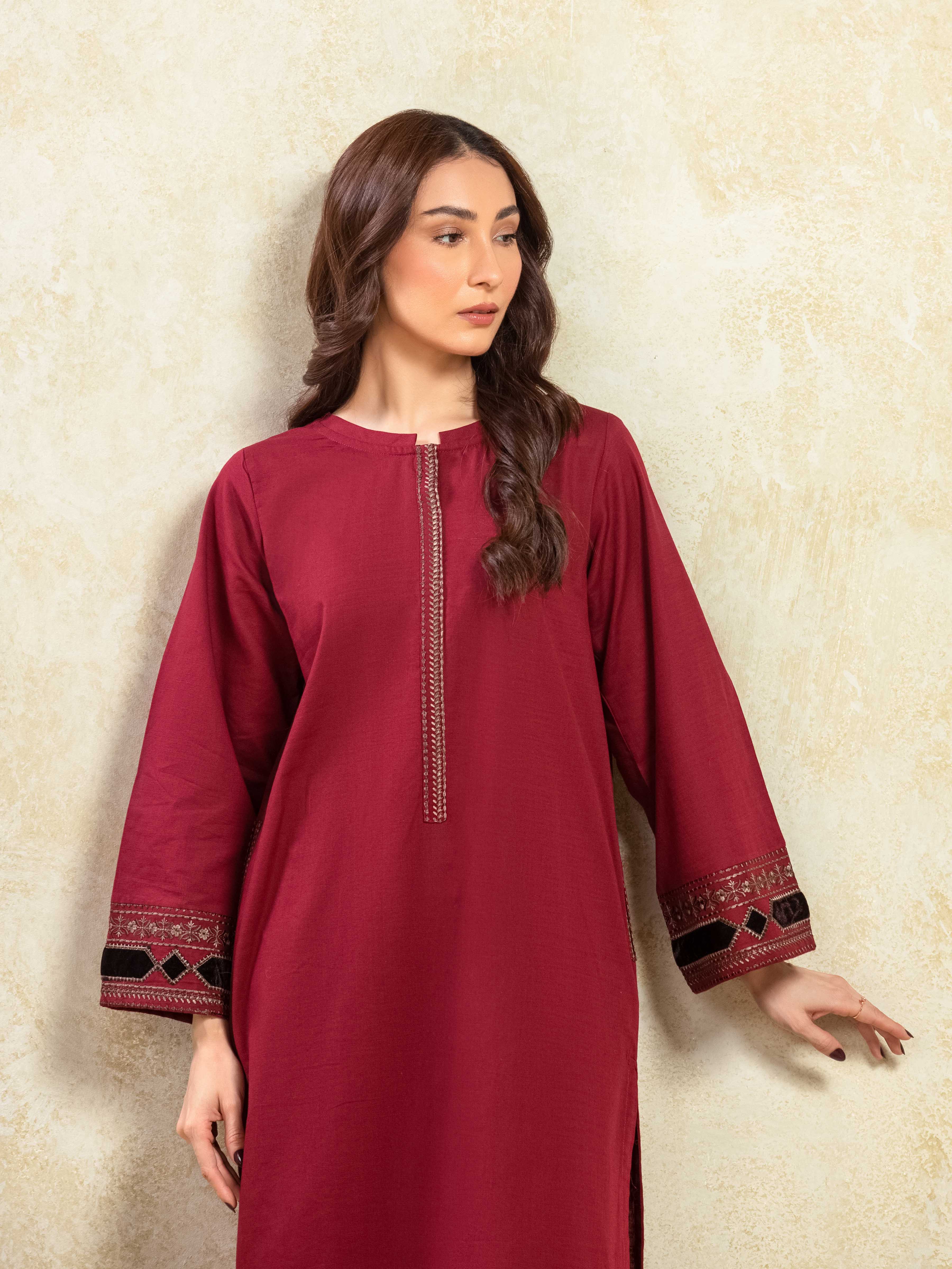 Pret Embroidered Khaddar Shirt Trouser - EWTKE24-81426ST - Image 3