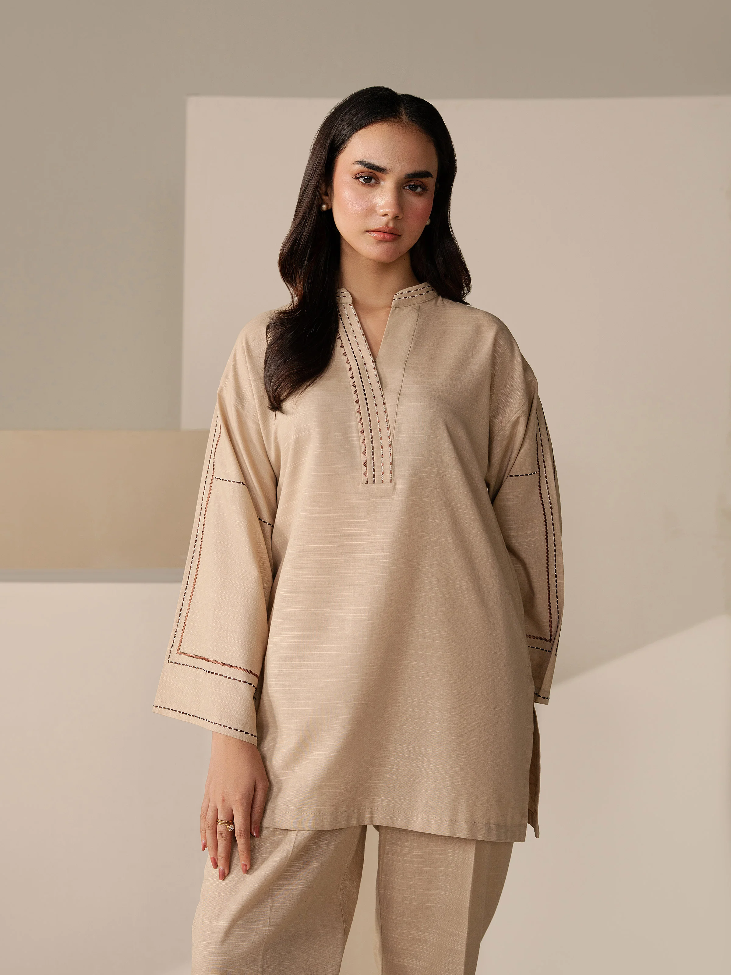 Pret Embroidered Khaddar Co-ord Set - EWTKE5-84015ST - Image 2