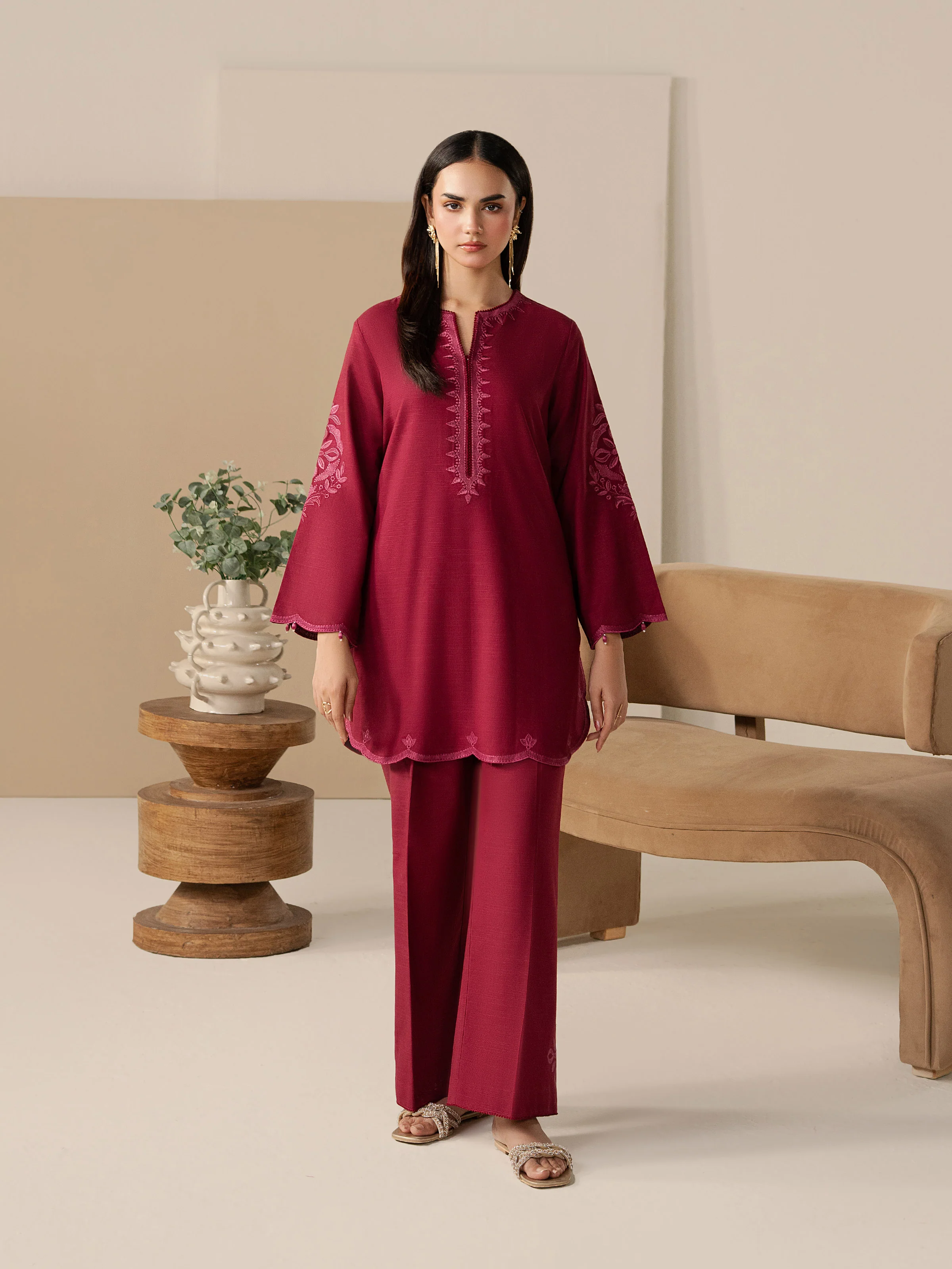 Pret Embroidered Khaddar Co-ord Set - EWTKED5-84006ST