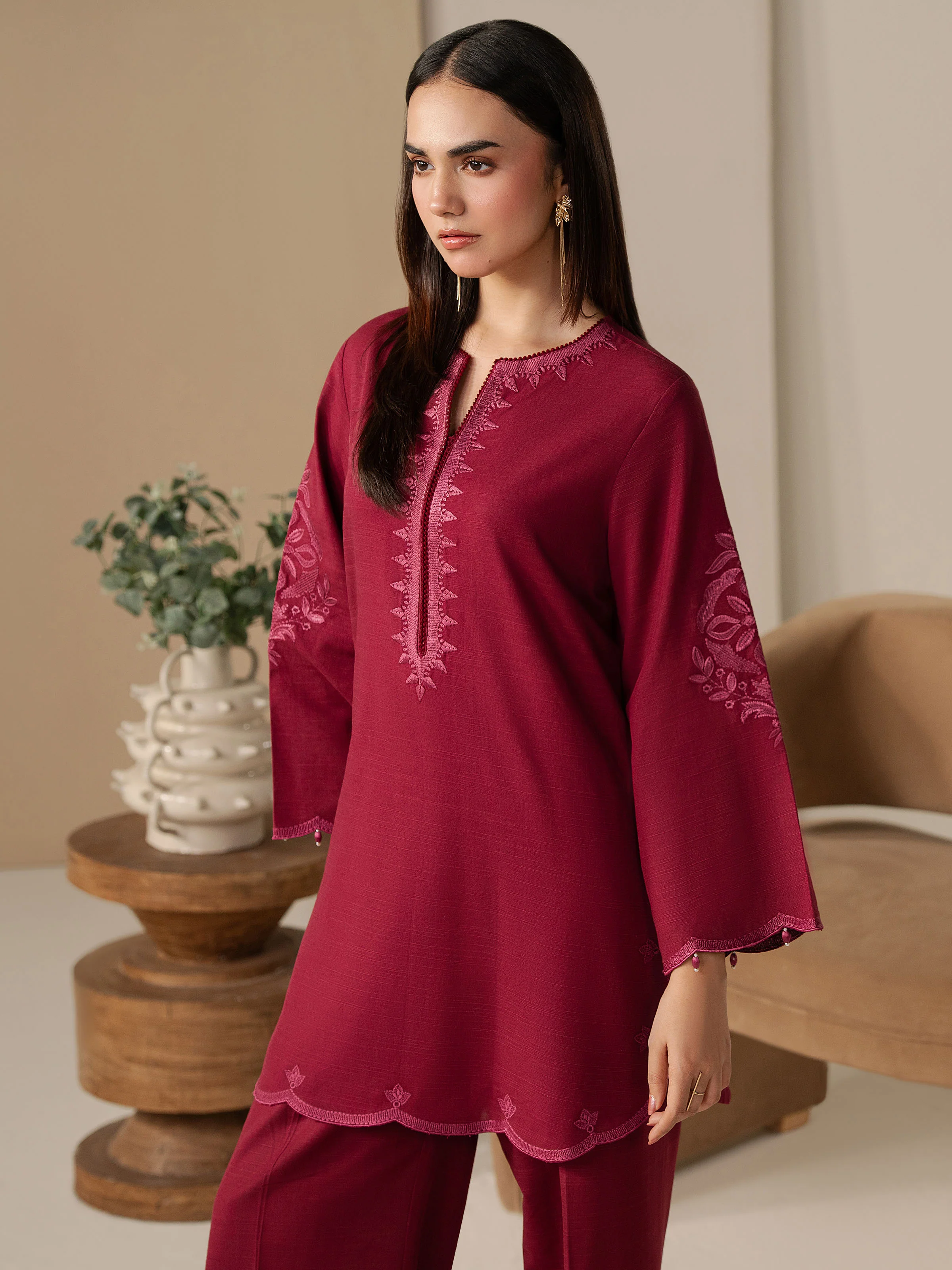 Pret Embroidered Khaddar Co-ord Set - EWTKED5-84006ST - Image 2