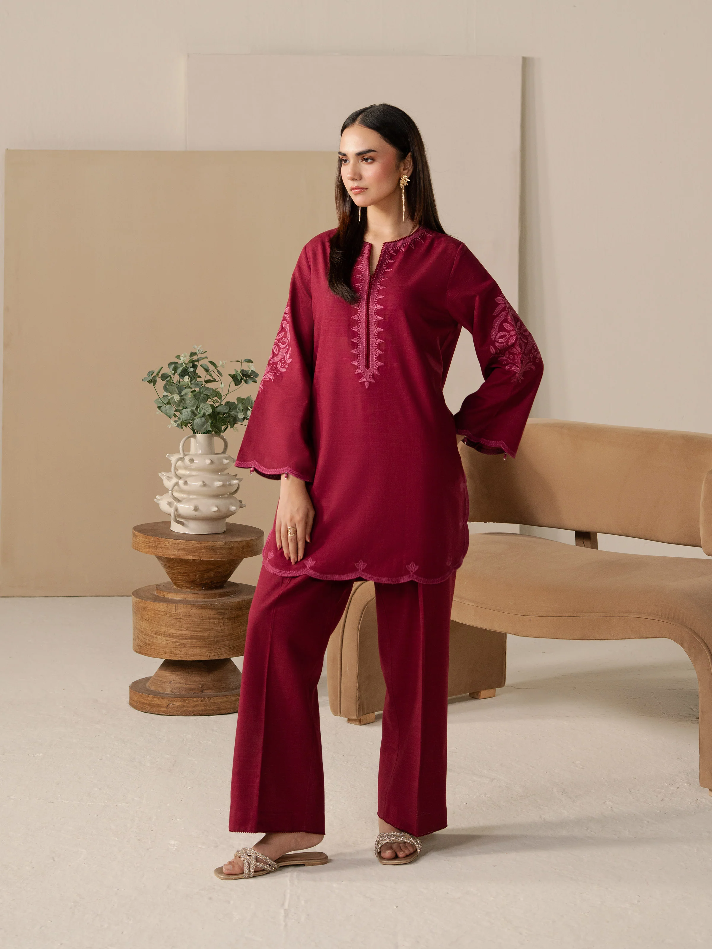 Pret Embroidered Khaddar Co-ord Set - EWTKED5-84006ST - Image 4