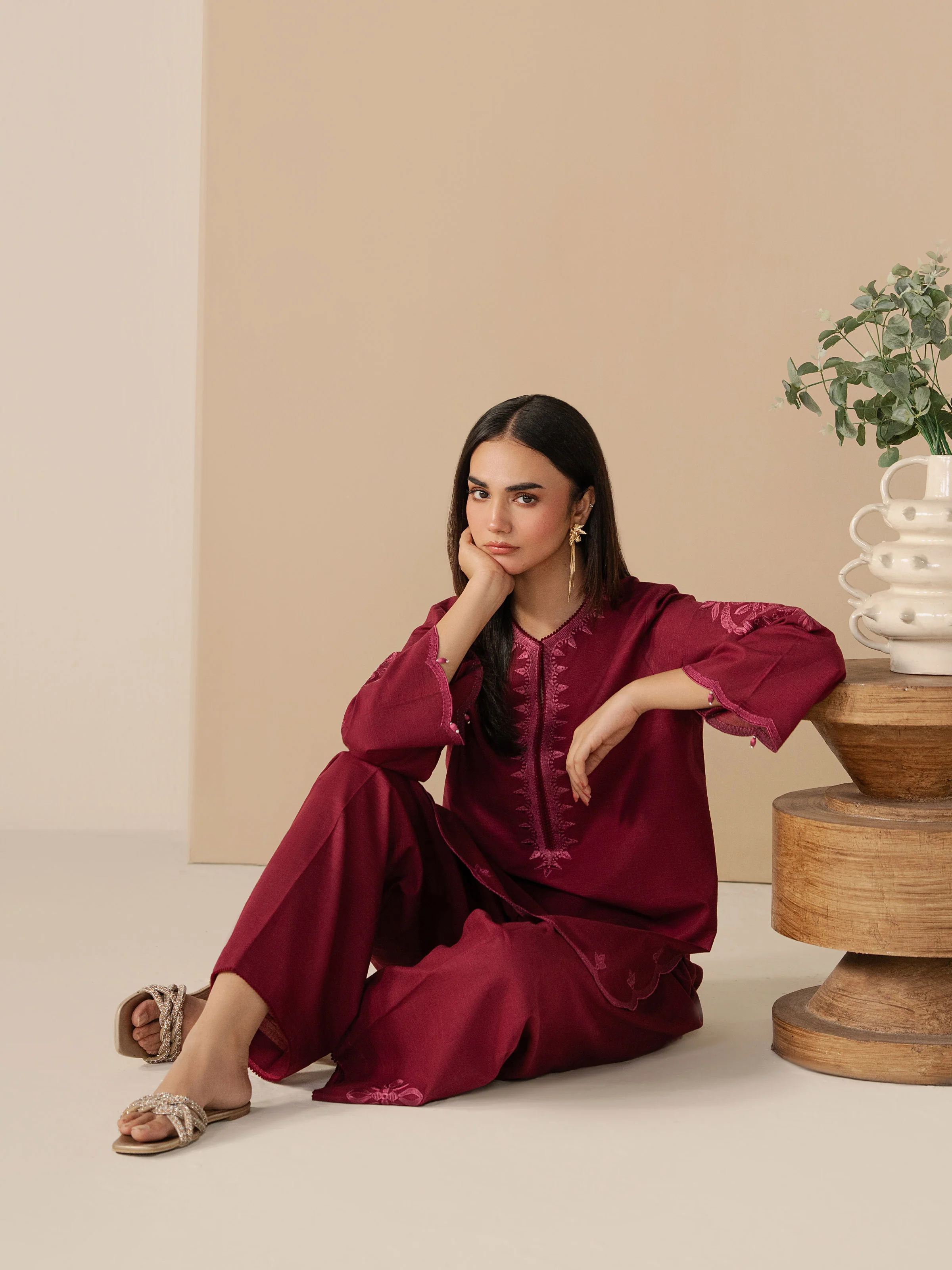 Pret Embroidered Khaddar Co-ord Set - EWTKED5-84006ST - Image 5