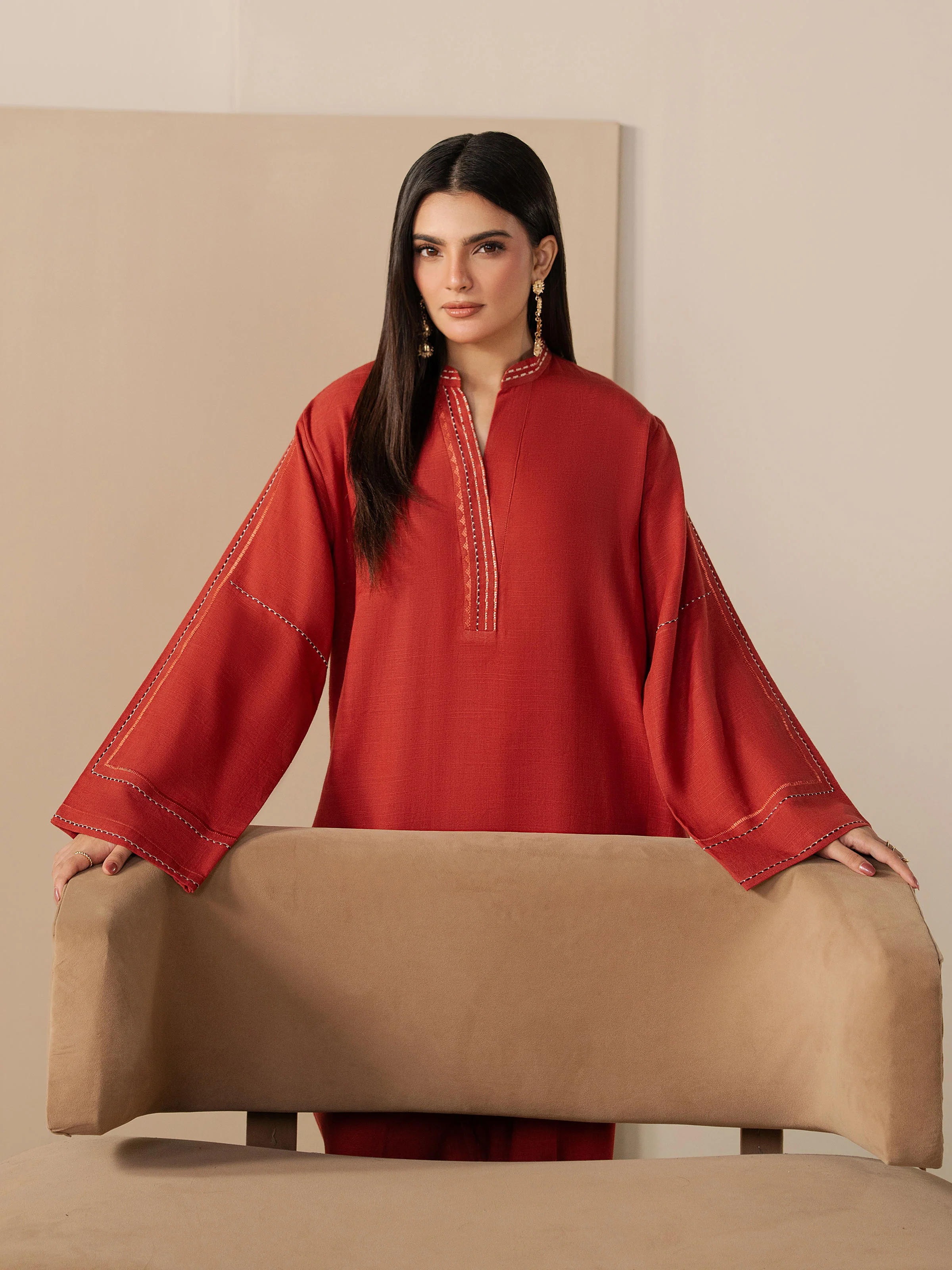Pret Embroidered Khaddar Co-ord Set - EWTKED5-84007ST - Image 2