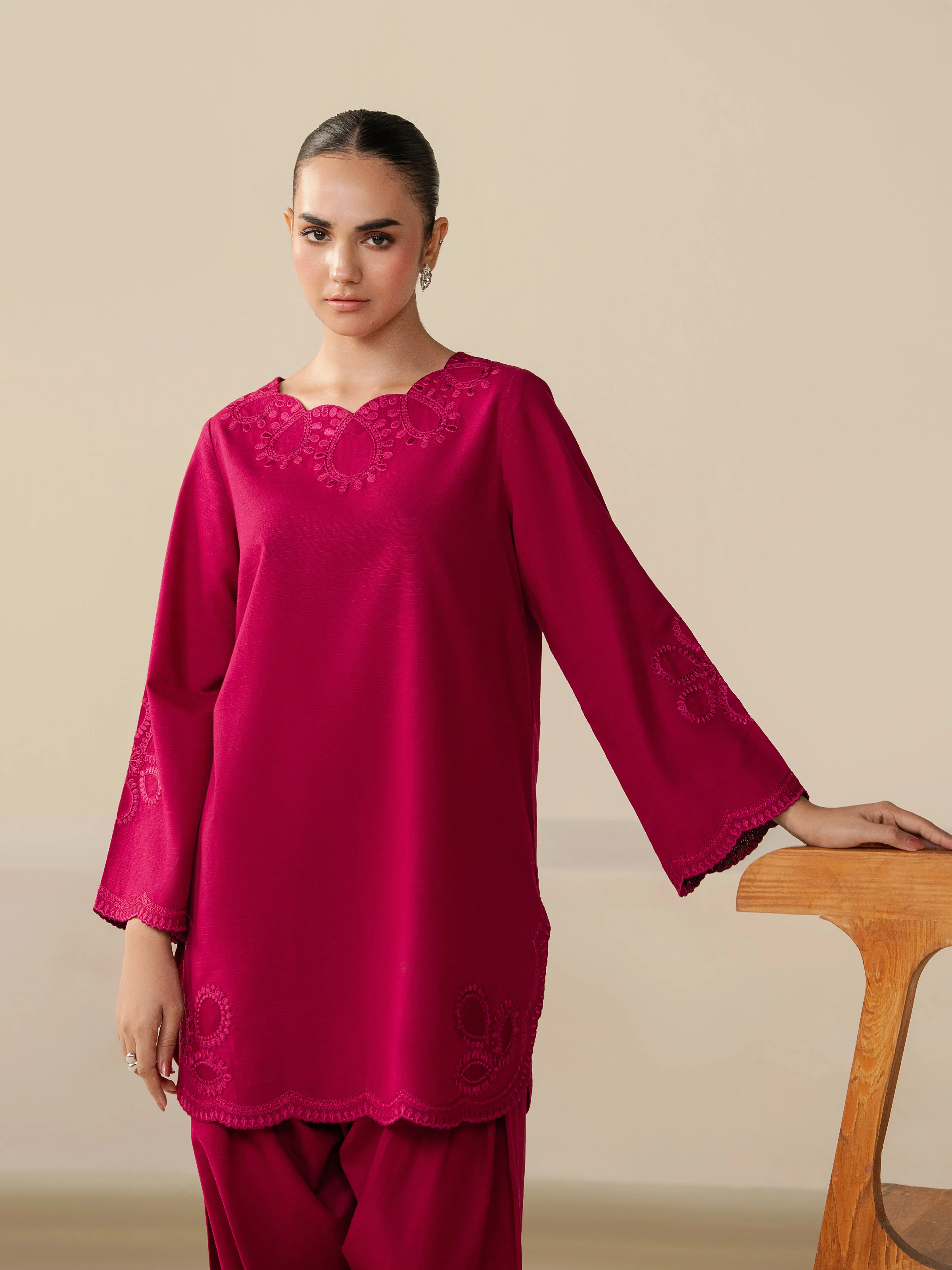 Pret Embroidered Khaddar Co-ord Set - EWTKED5-84008ST - Image 2