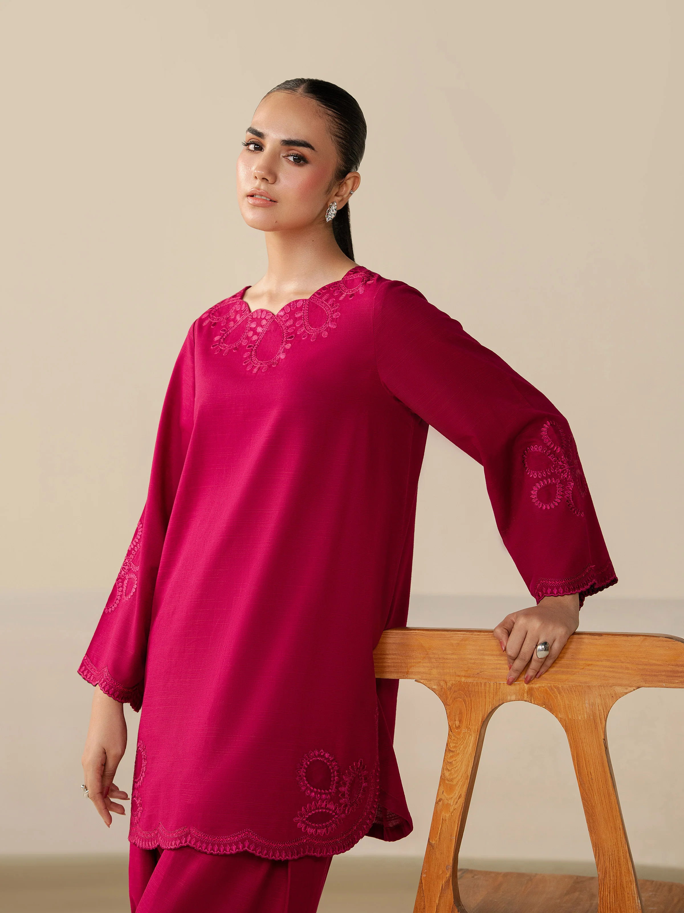 Pret Embroidered Khaddar Co-ord Set - EWTKED5-84008ST - Image 5