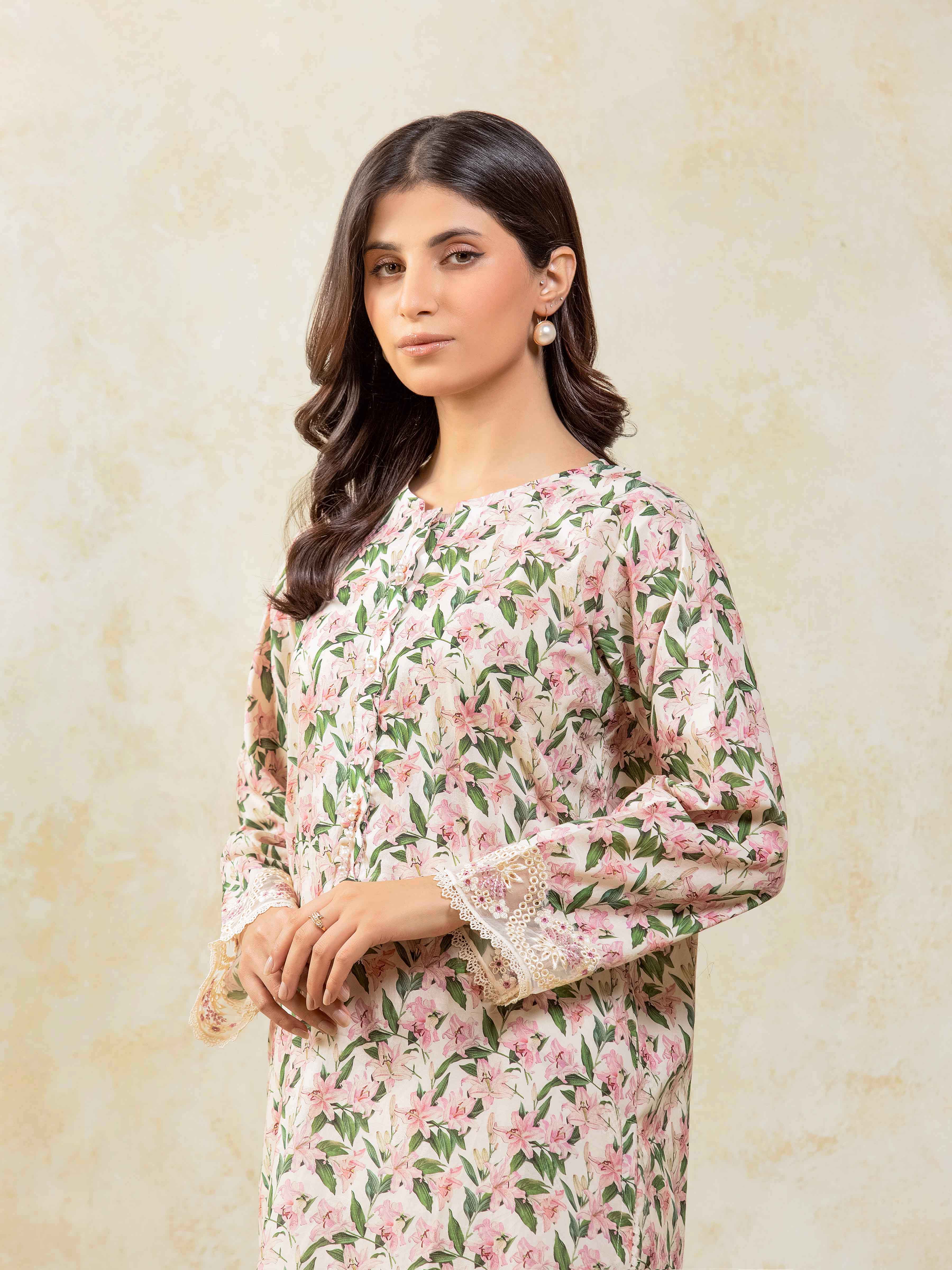 Pret Embroidered Lawn Jacquard Co-Ord Set - EWTKE5-81687ST - Image 2