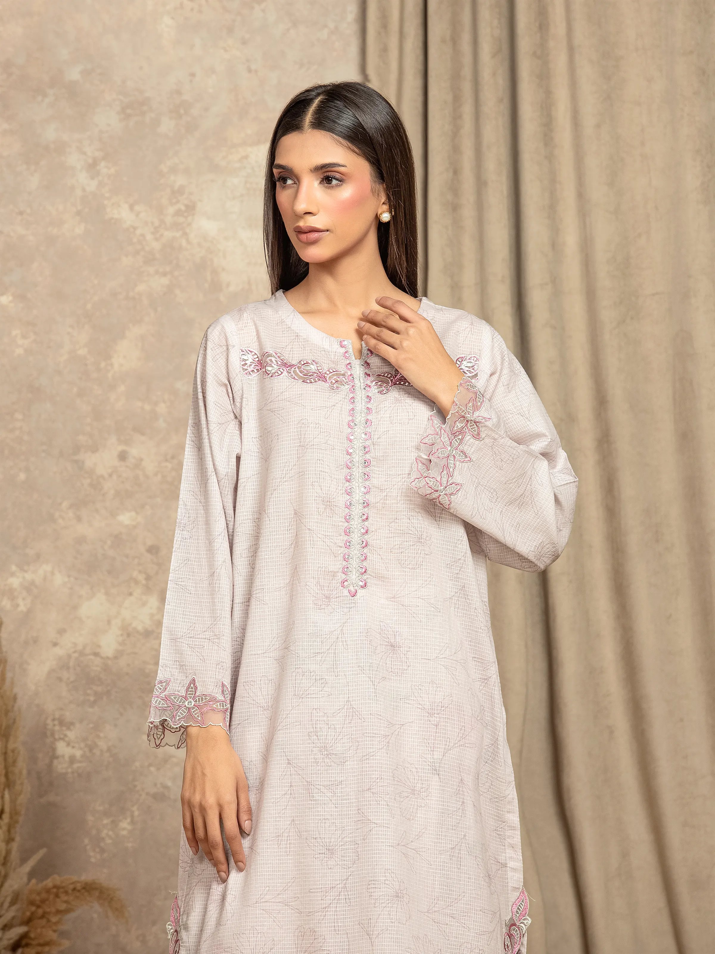 Pret Embroidered Lawn Slub Shirt Trouser - EWTKE5-81679ST - Image 2
