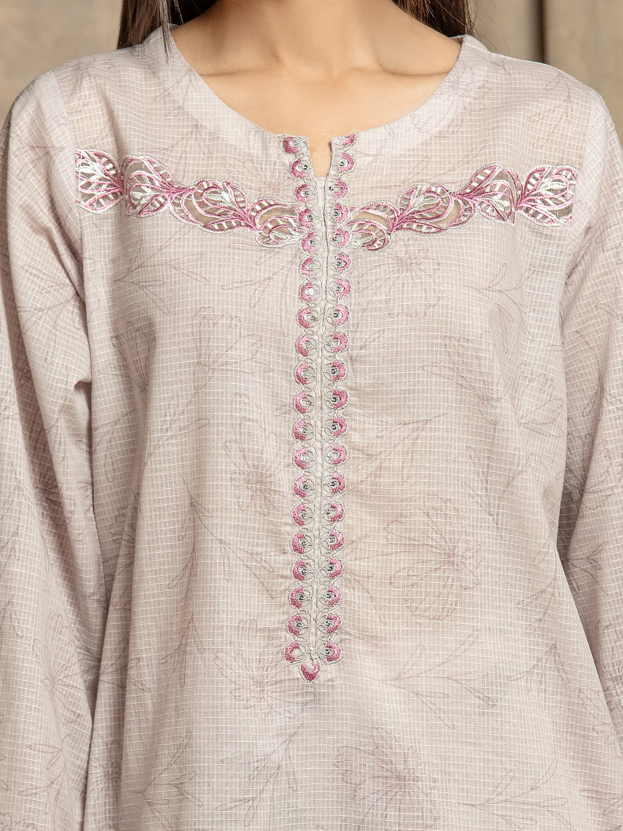 Pret Embroidered Lawn Slub Shirt Trouser - EWTKE5-81679ST - Image 3