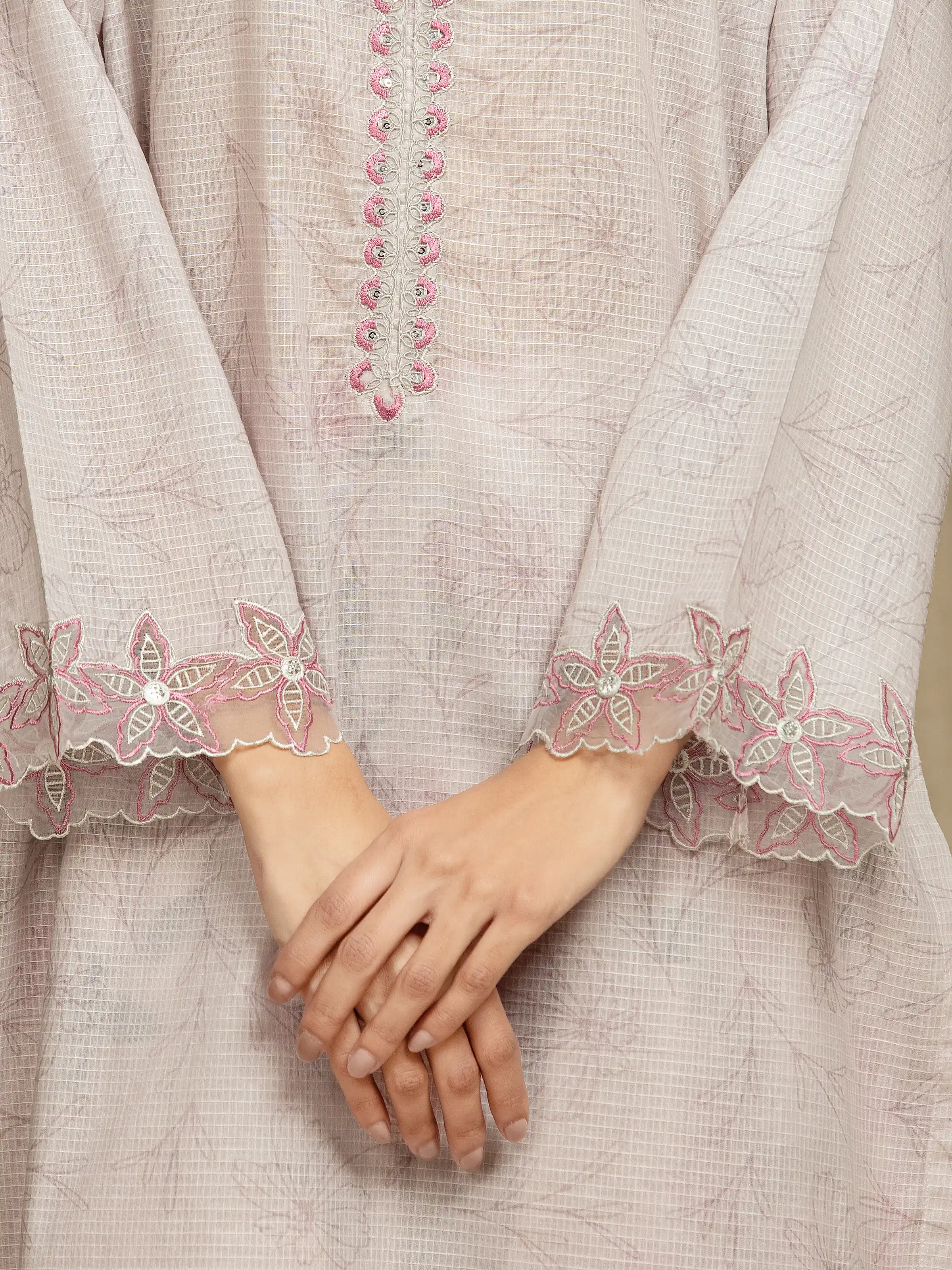 Pret Embroidered Lawn Slub Shirt Trouser - EWTKE5-81679ST - Image 4