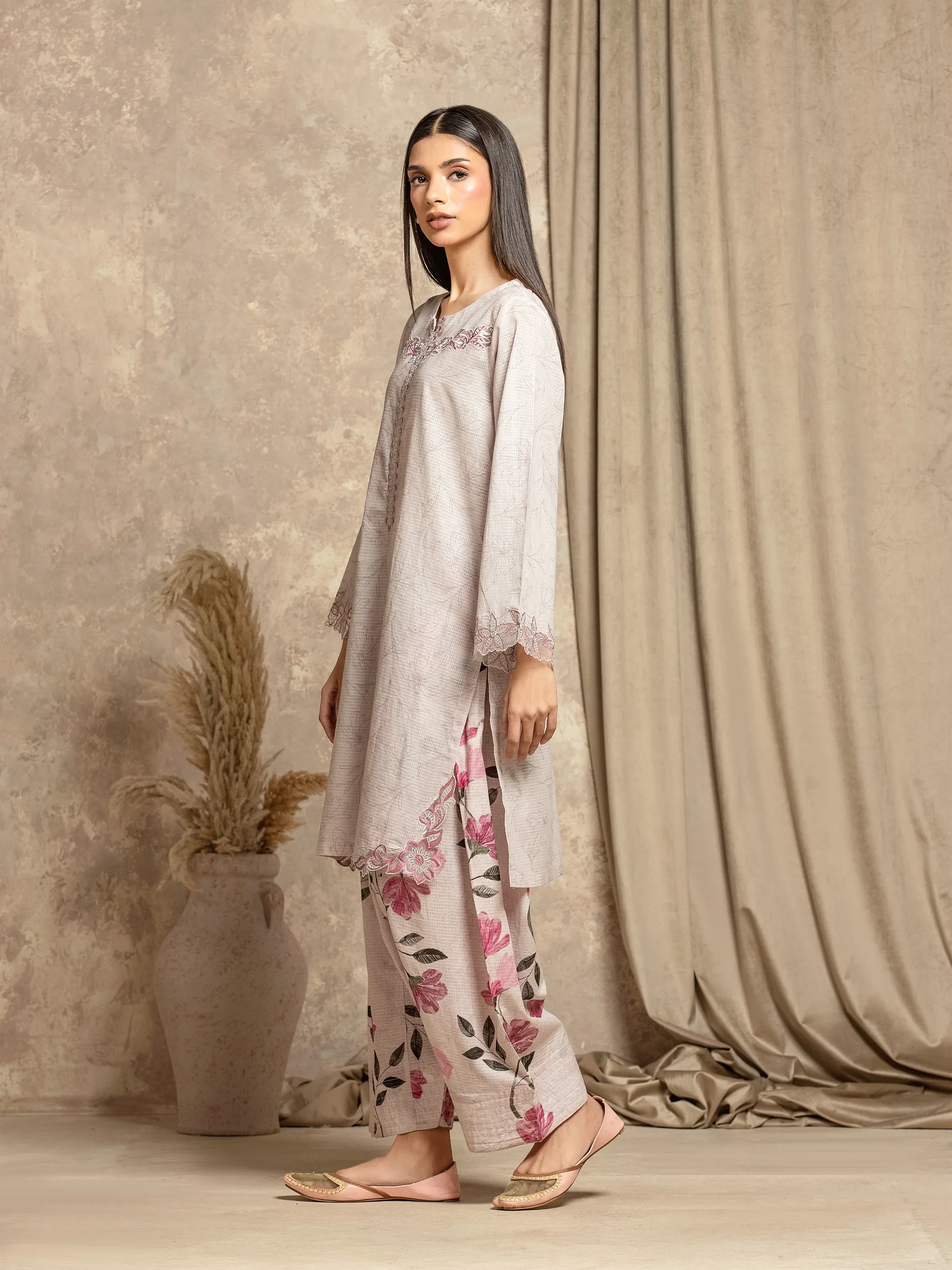 Pret Embroidered Lawn Slub Shirt Trouser - EWTKE5-81679ST - Image 5