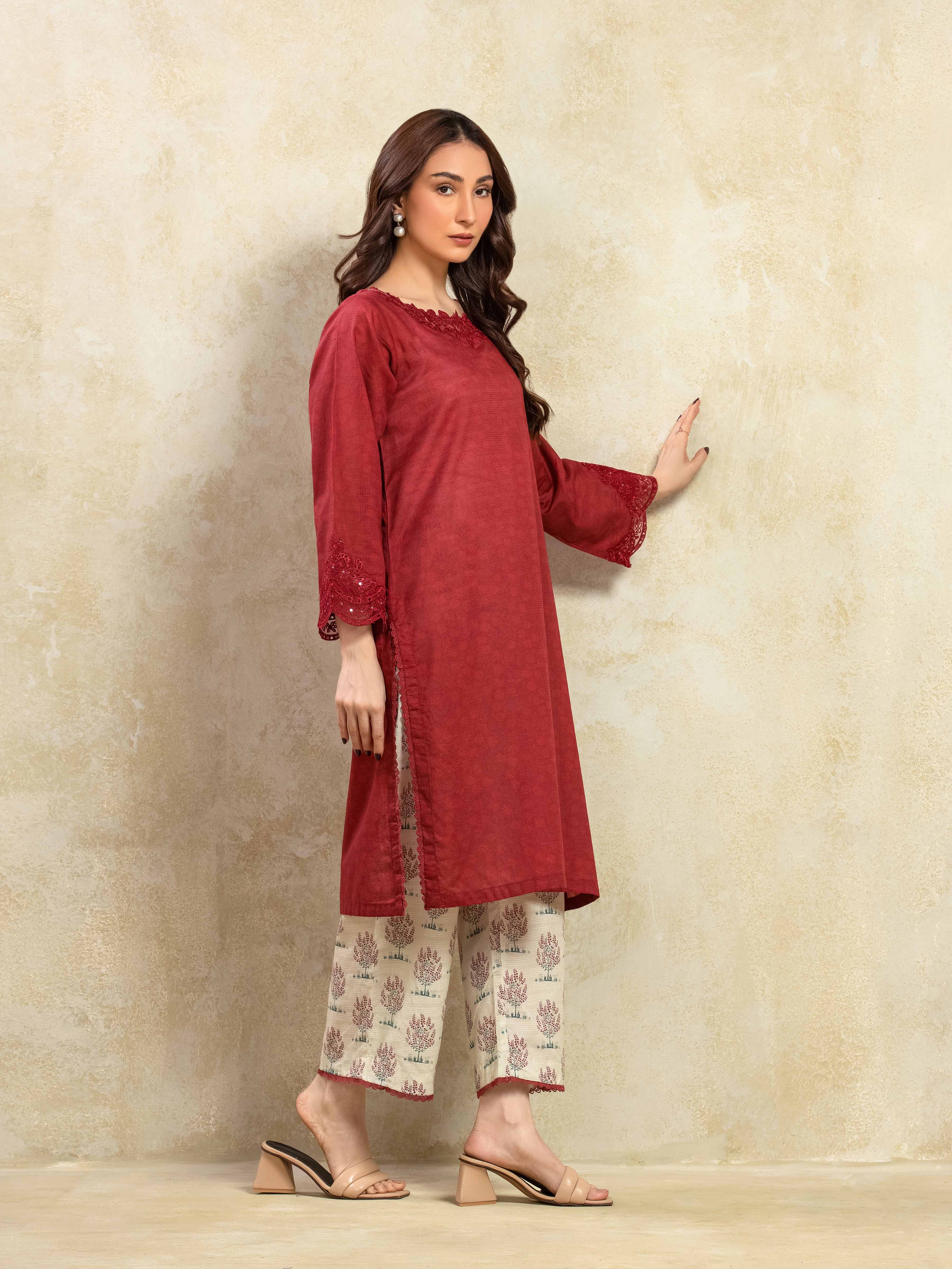 Pret Embroidered Lawn Slub Shirt Trouser - EWTKE5-81681ST - Image 5