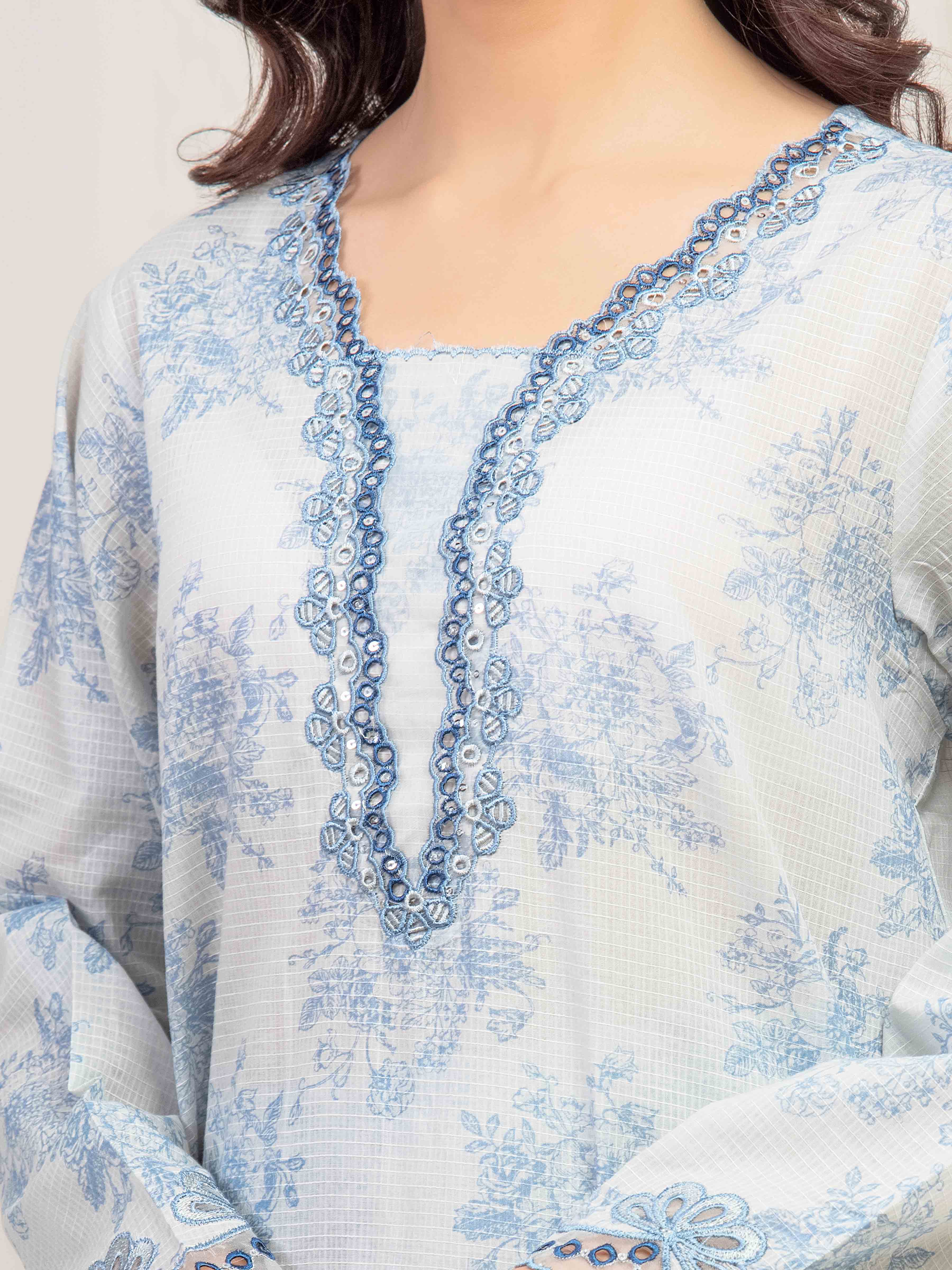 Pret Embroidered Lawn Slub Shirt Trouser - EWTKE5-81683ST - Image 4